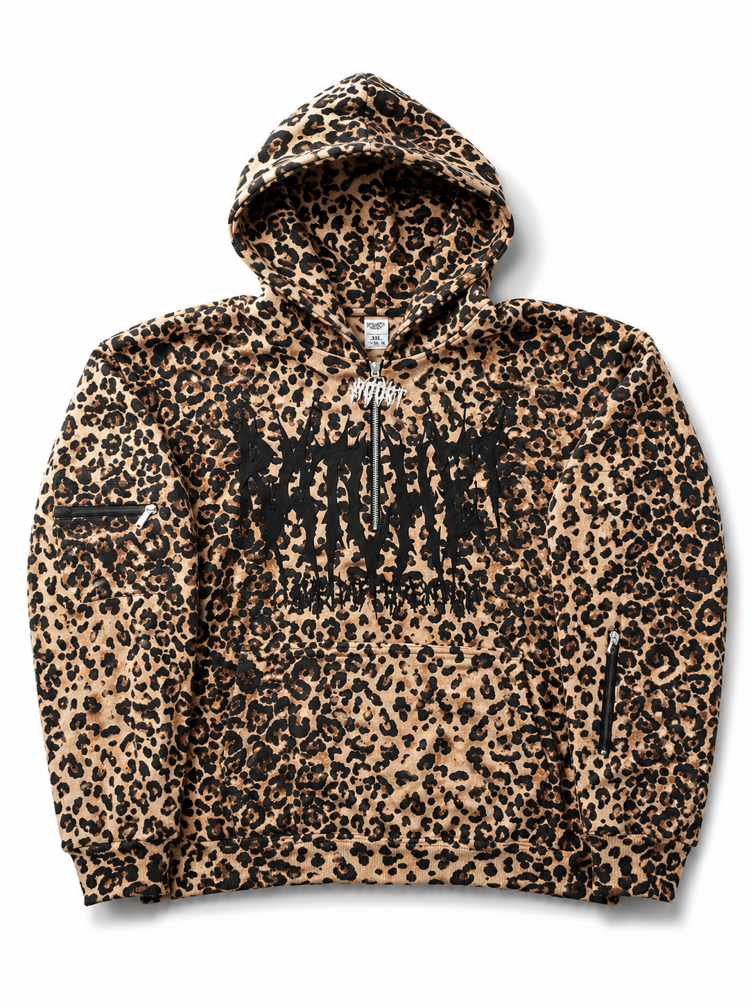 Not Today Hoodie Leopard (built in eye mask, 5 pockets, thumbholes, heavyweight)