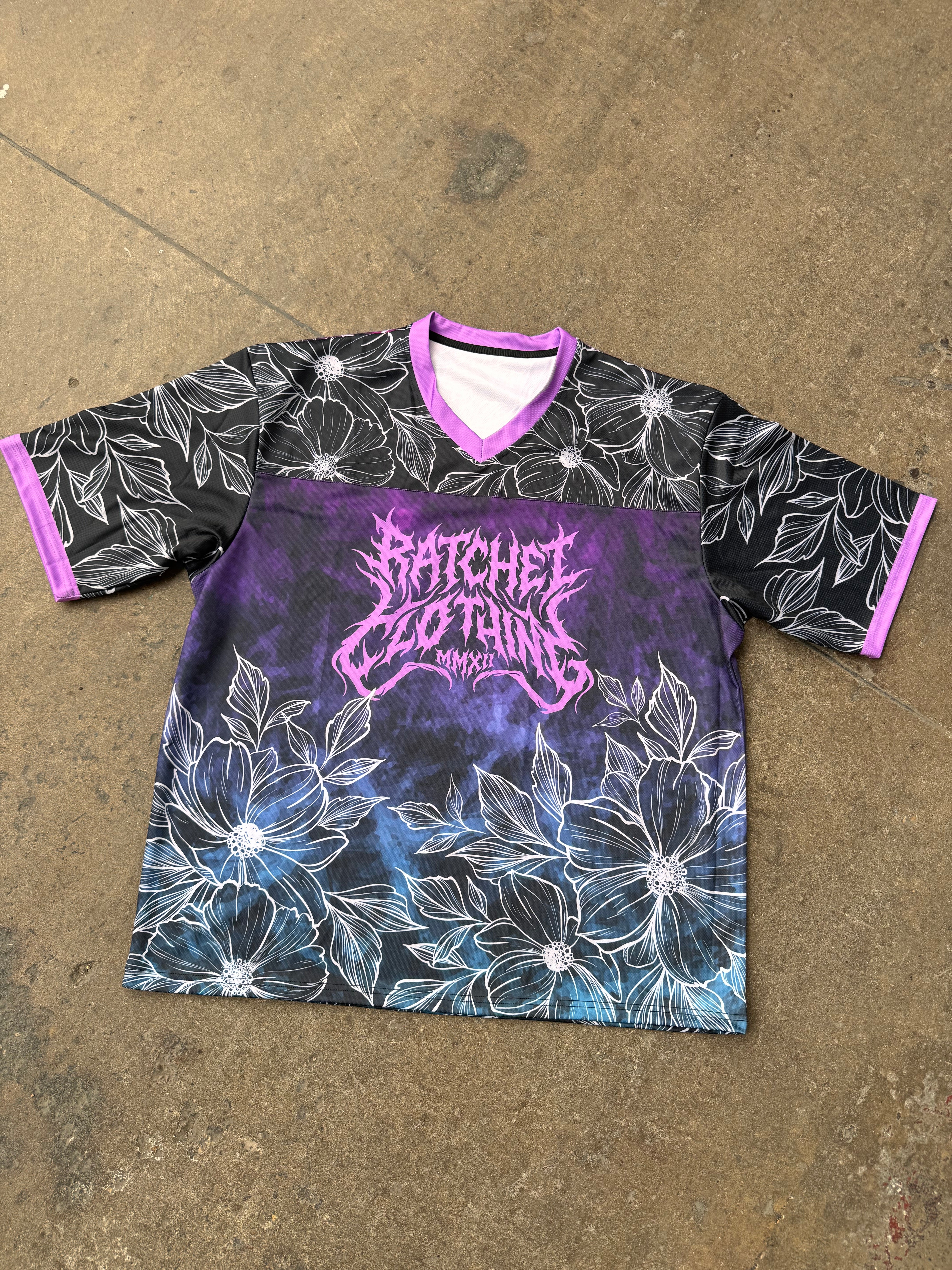 Purple Floral Baseball