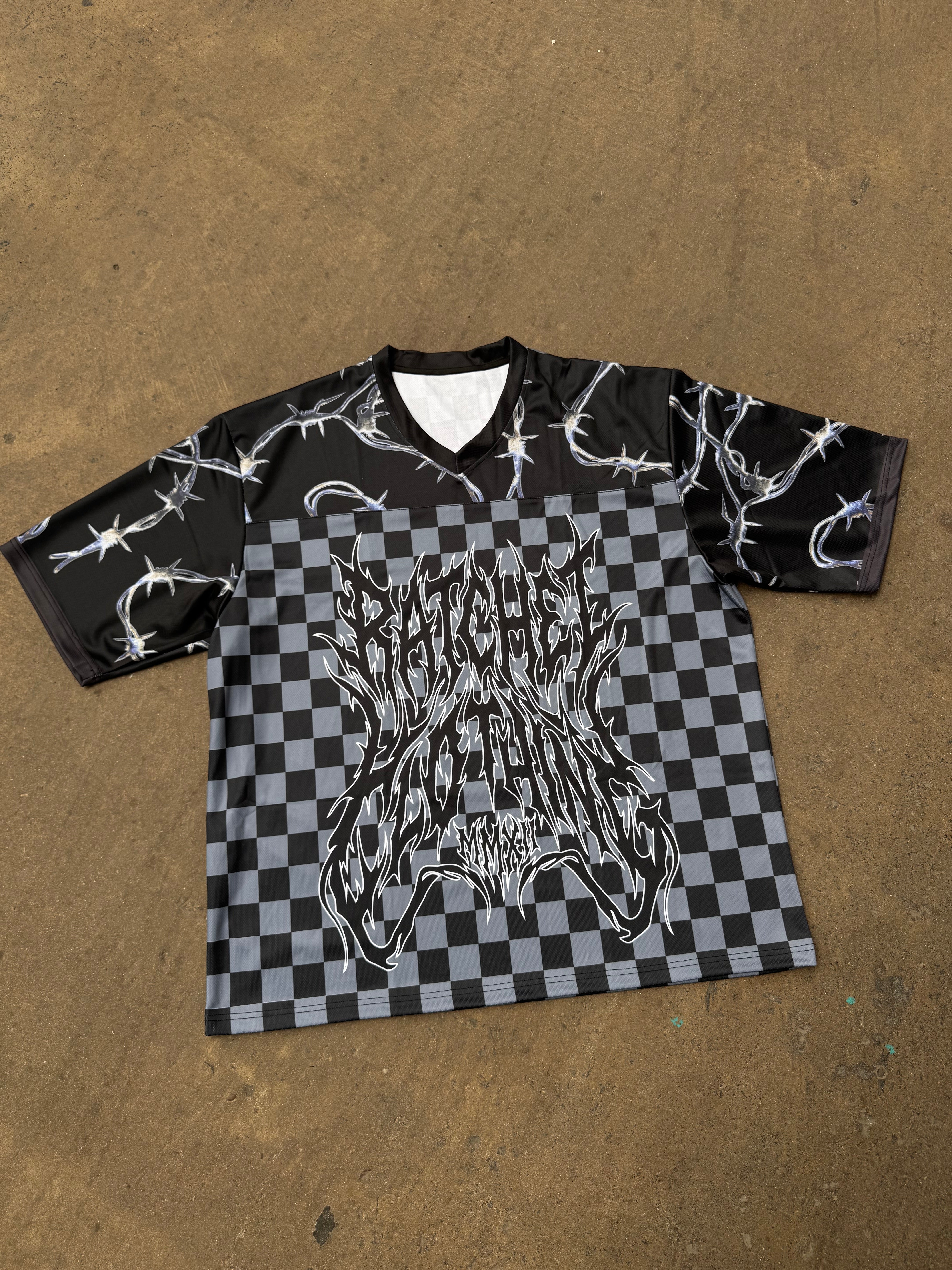 Black & Grey Checkered Baseball