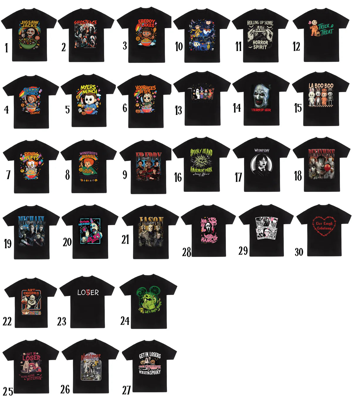SALE TEE HALLOWEEN VARIOUS