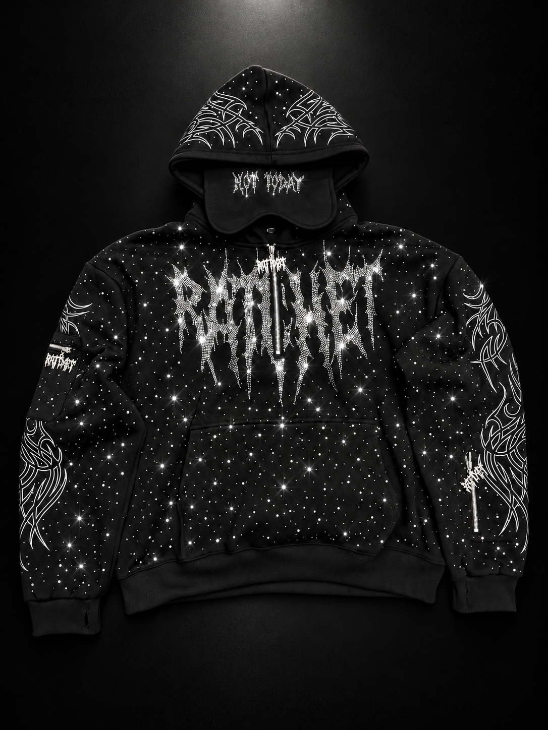 LIMITED EDITION RHINESTONE SILVER HOOD (Shipped End Of NOVEMBER)