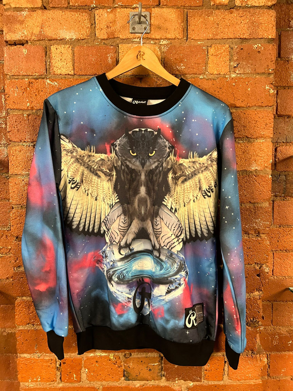 SALE Adult Small Sublimated Owl Sweatshirt