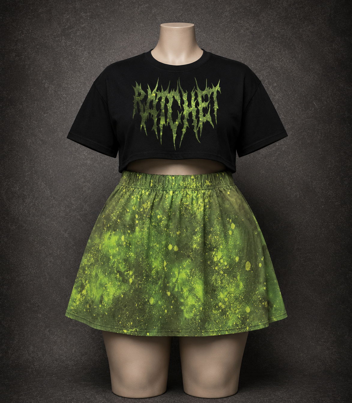 Green Tie Dye Skirt & T