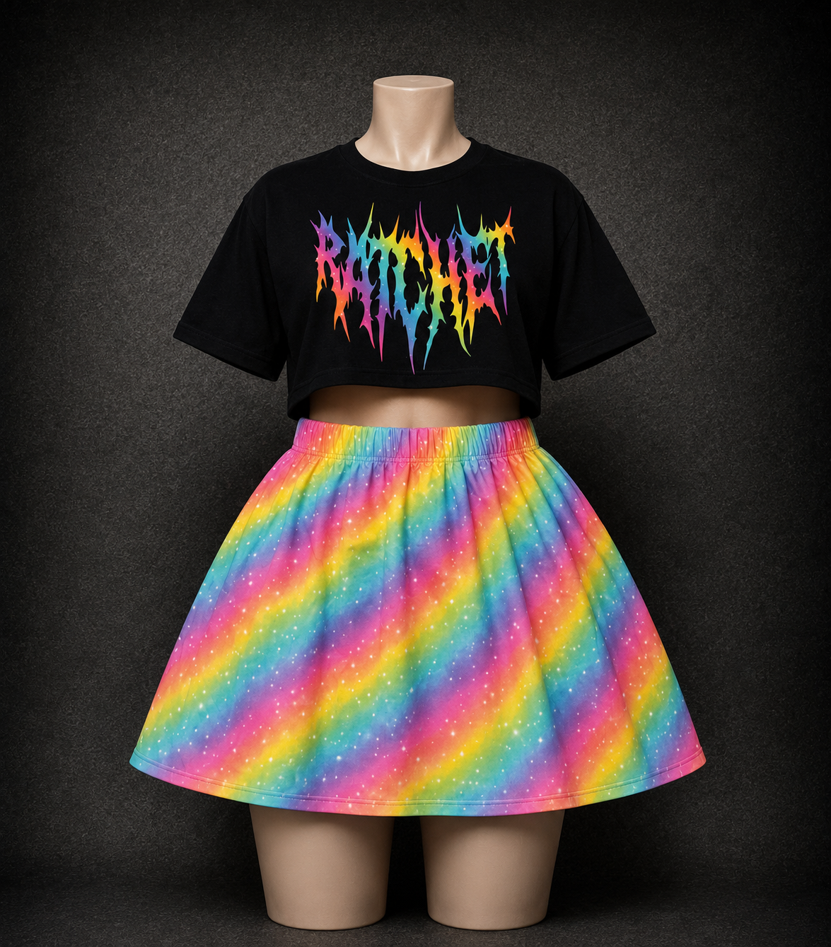 Rainbow Stars Skirt & T