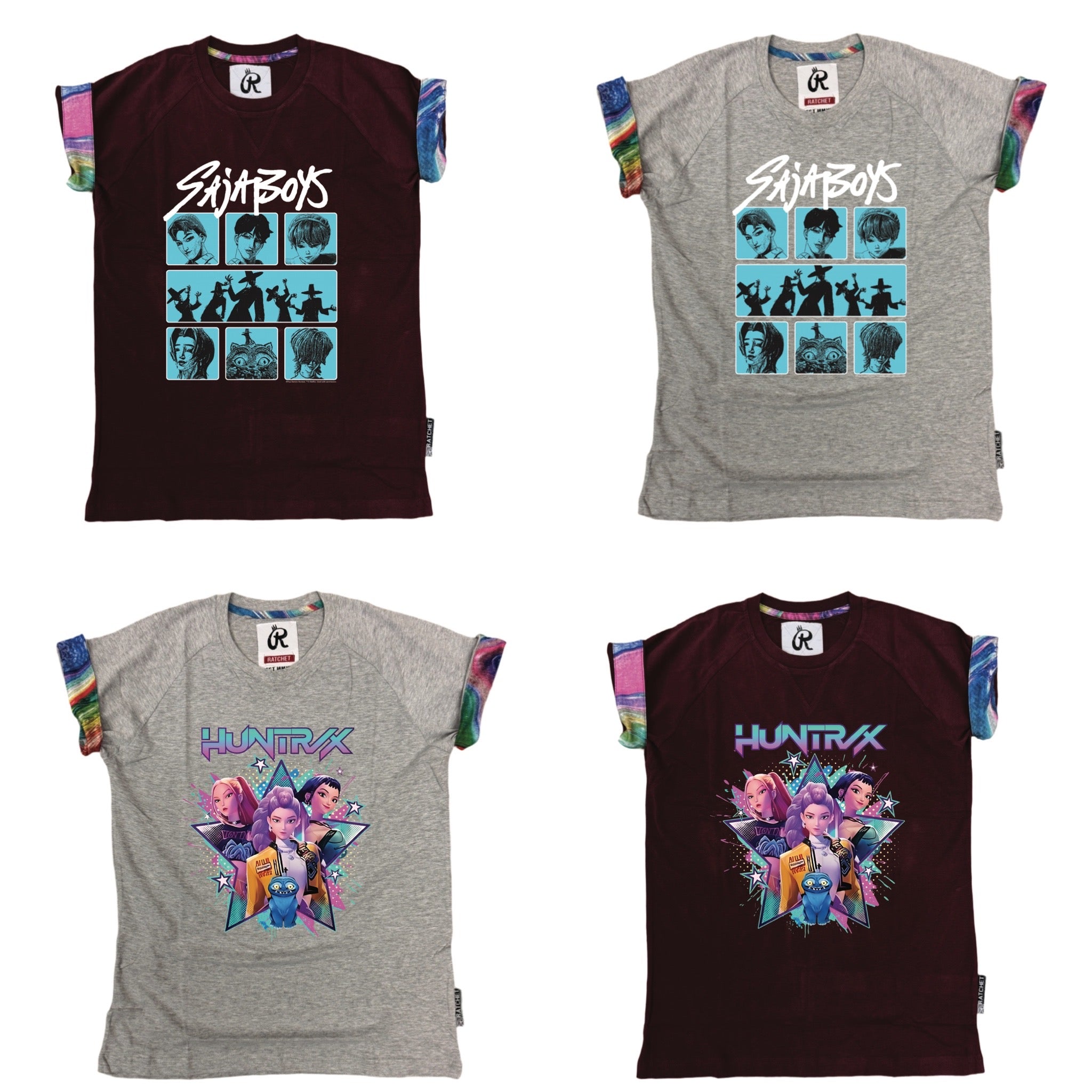 £5 SAJA BOYS / HUNTRIX T-SHIRT (TURN UP SLEEVES)