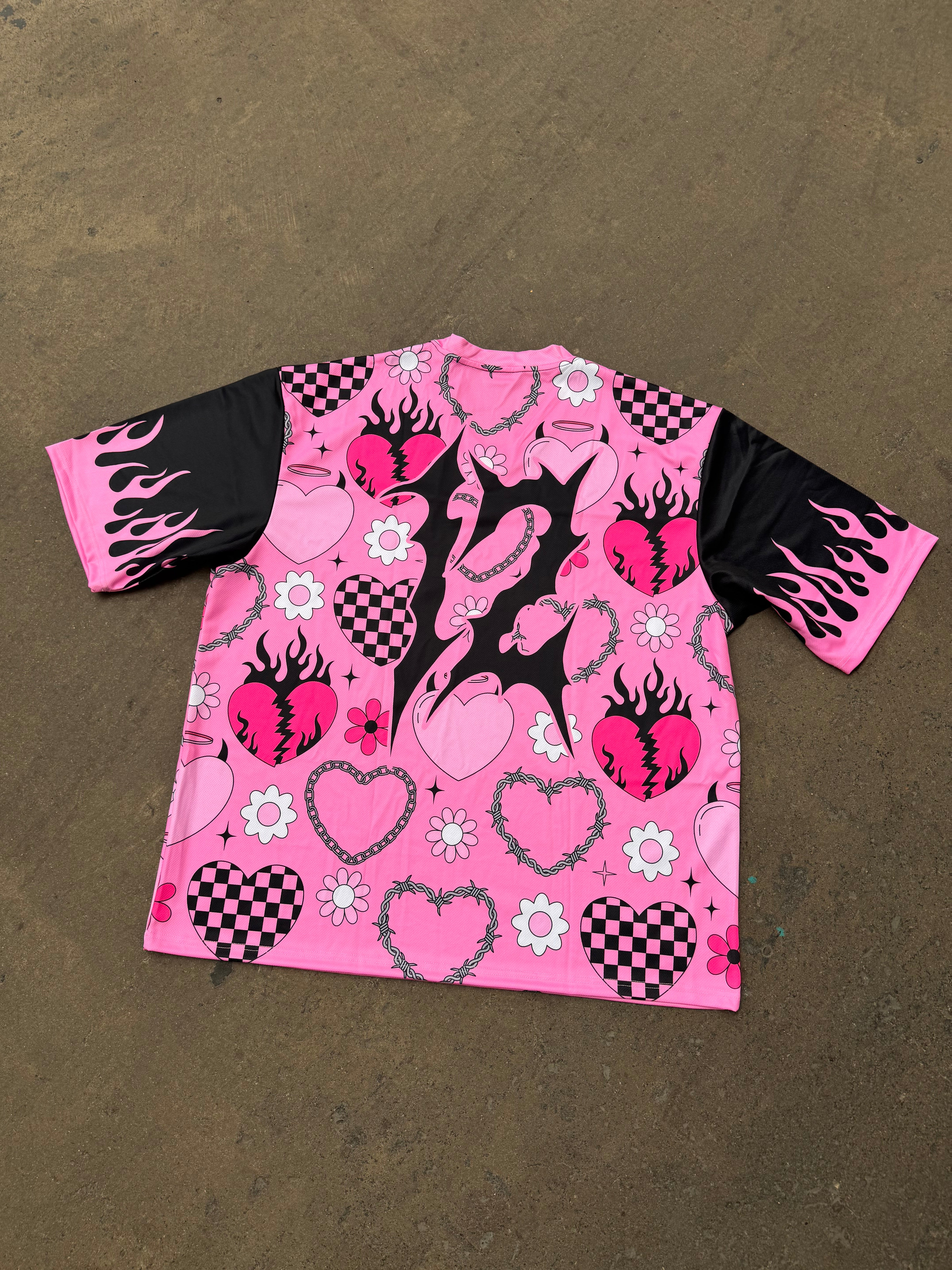 Pink Hearts Baseball