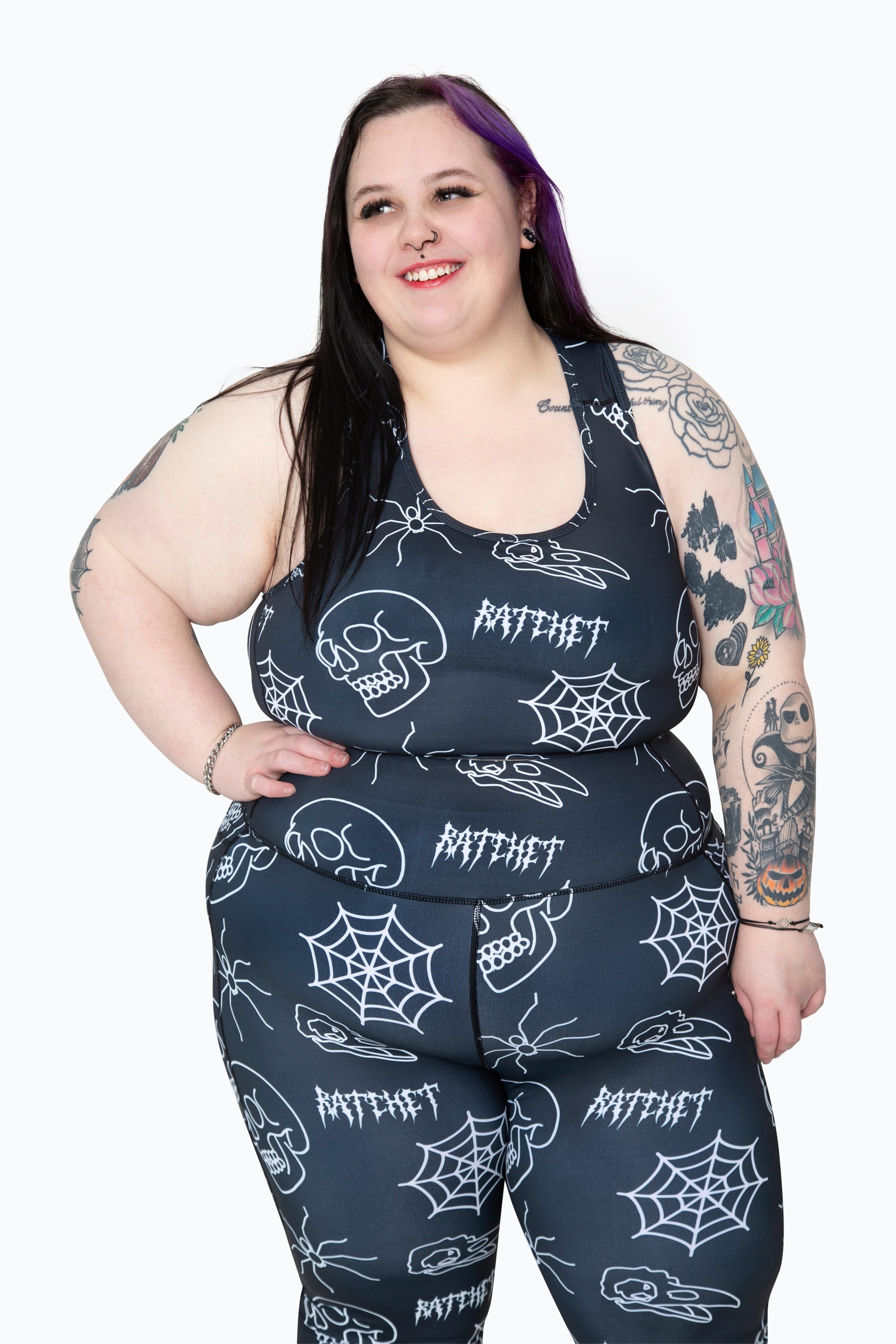 Black Skull Sports Bra