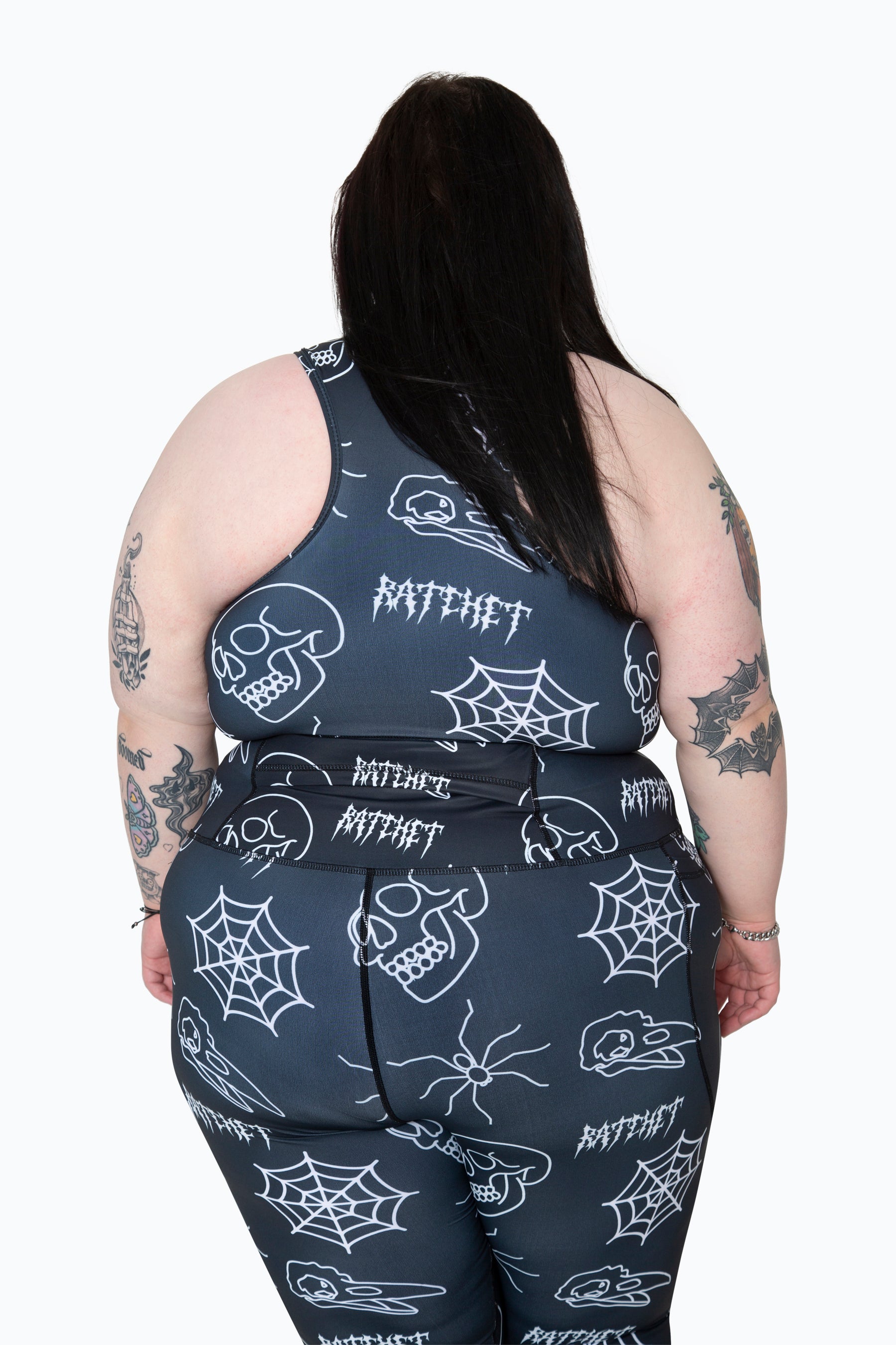 Black Skull Sports Bra