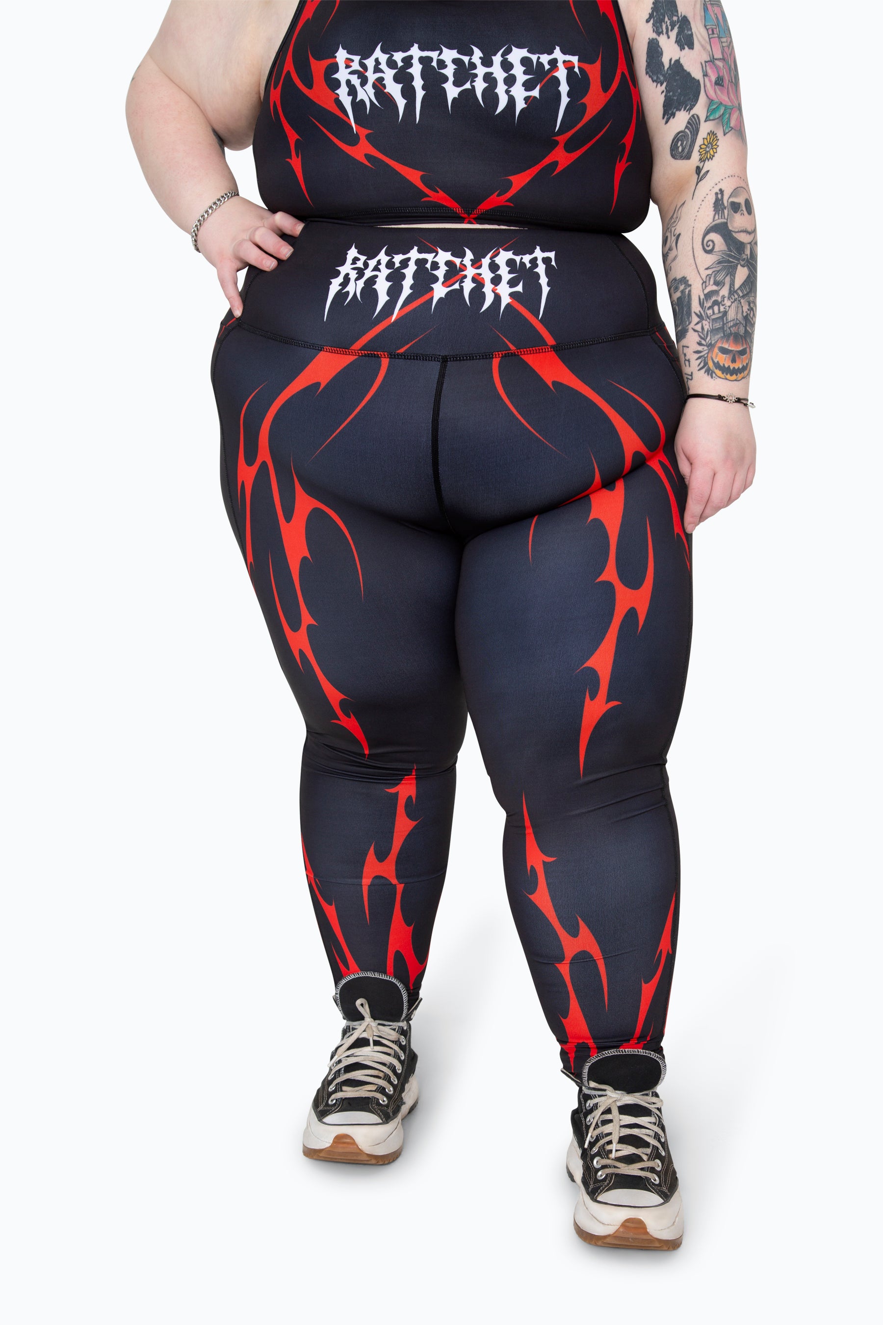 Red Thunder Side Pocket Leggings