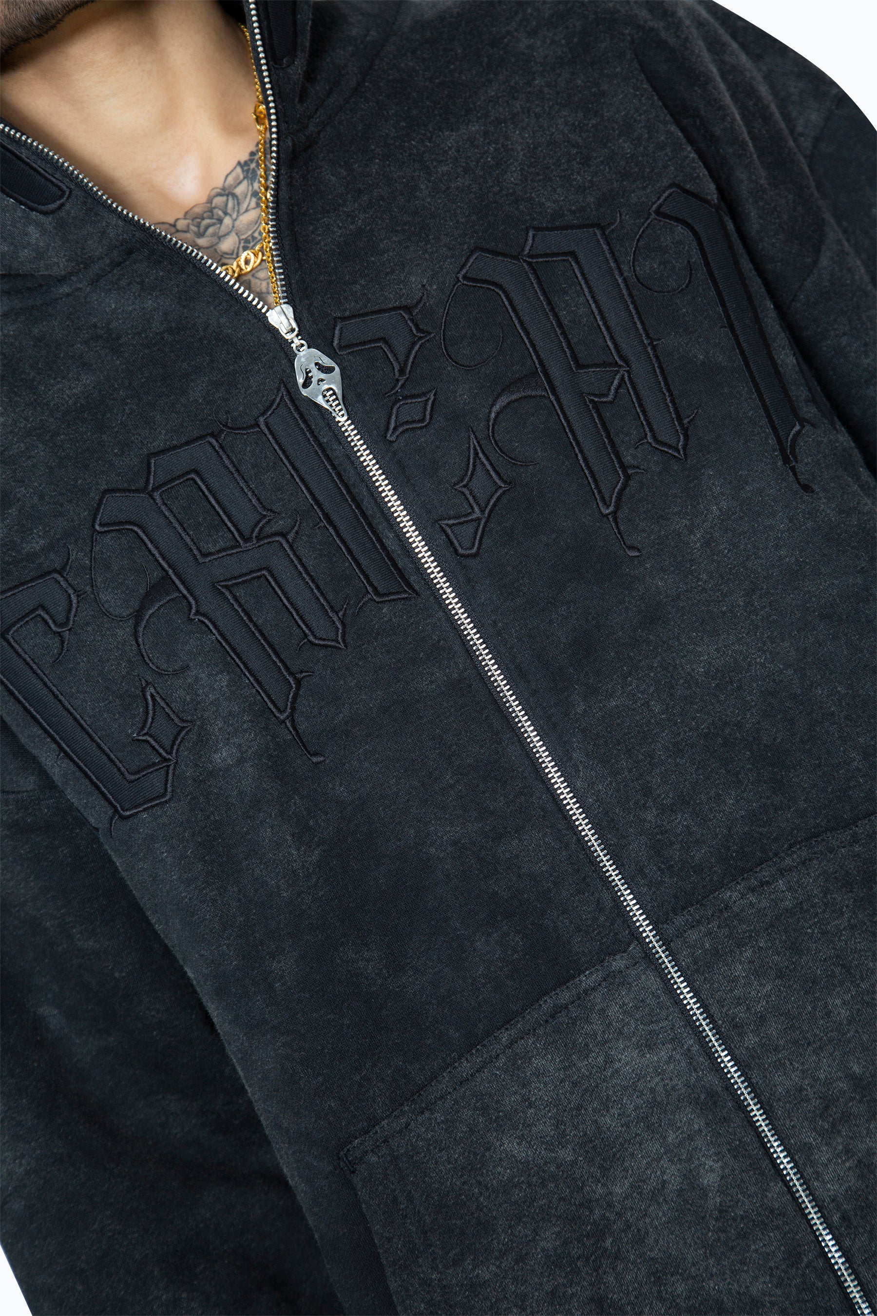 Heavy Acid Wash Oversized Scream Full Zip Hoodie. (Pre order shipped at the end of October)