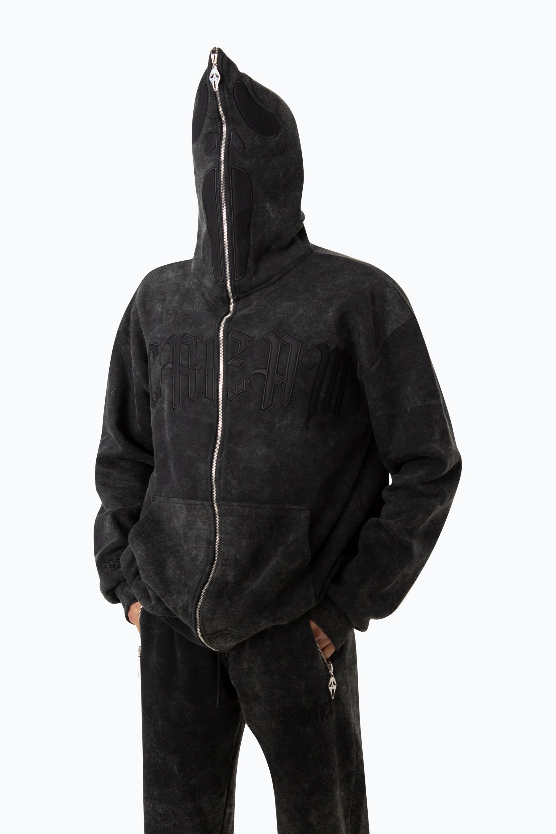 Acid Scream Oversized Full Zip Hoodie