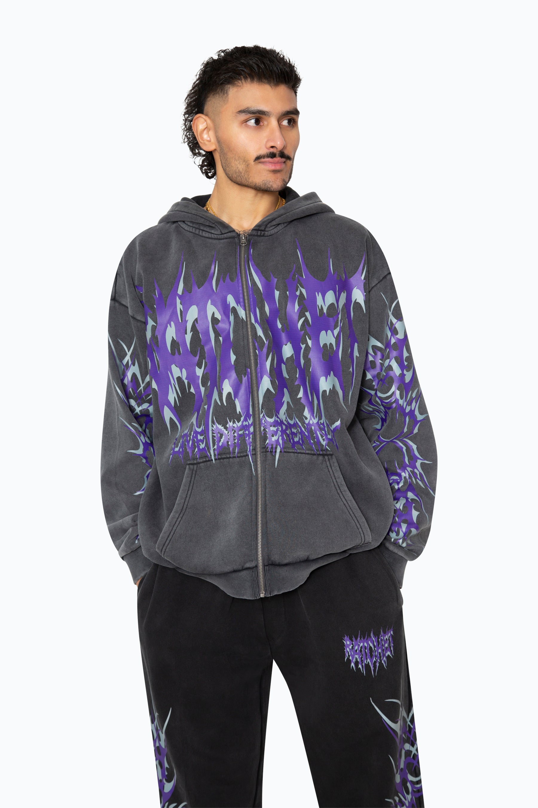 Heavy Acid Purple Thunder Hoodie