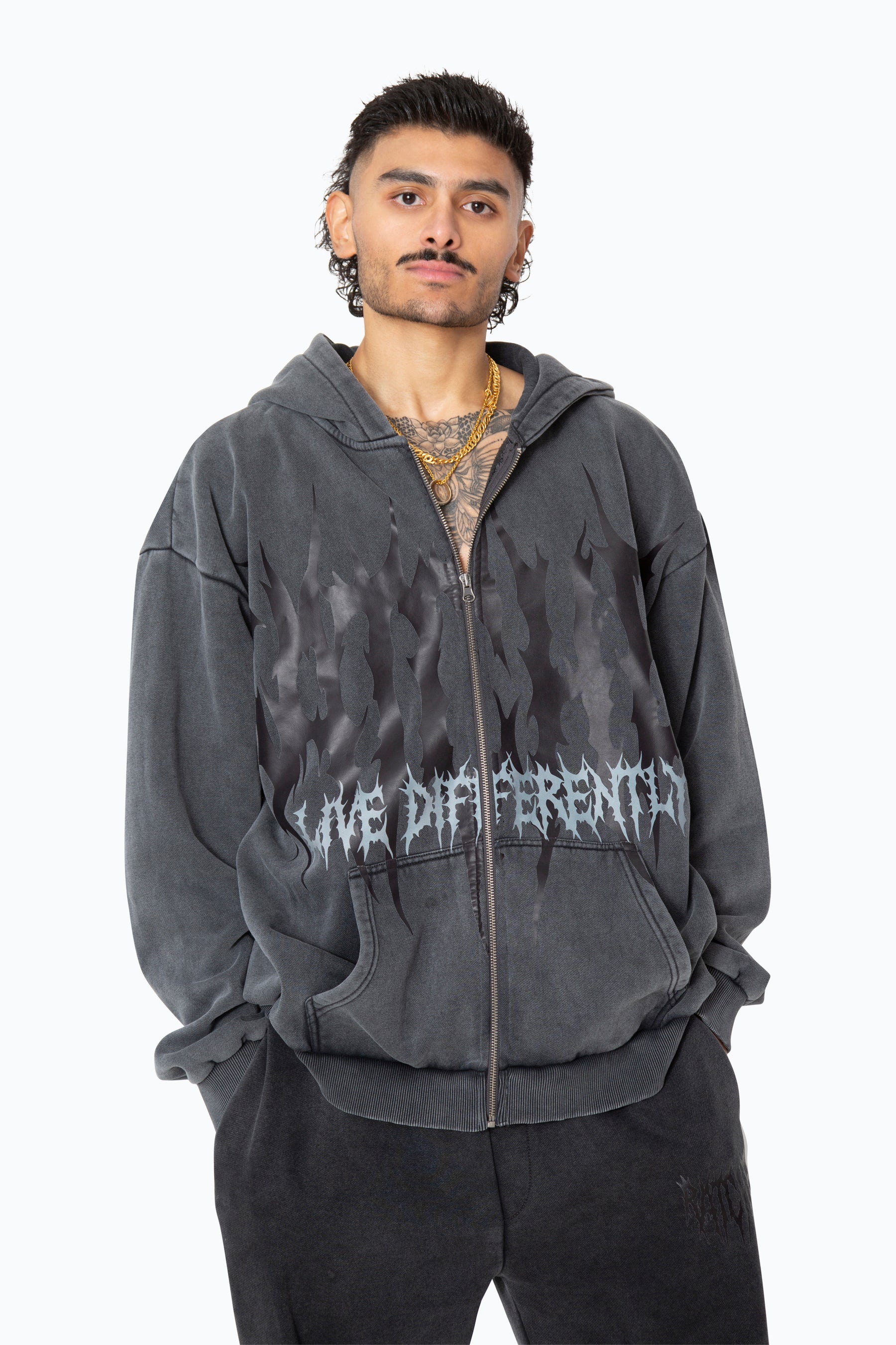 Heavy Acid Black Thunder Hoodie