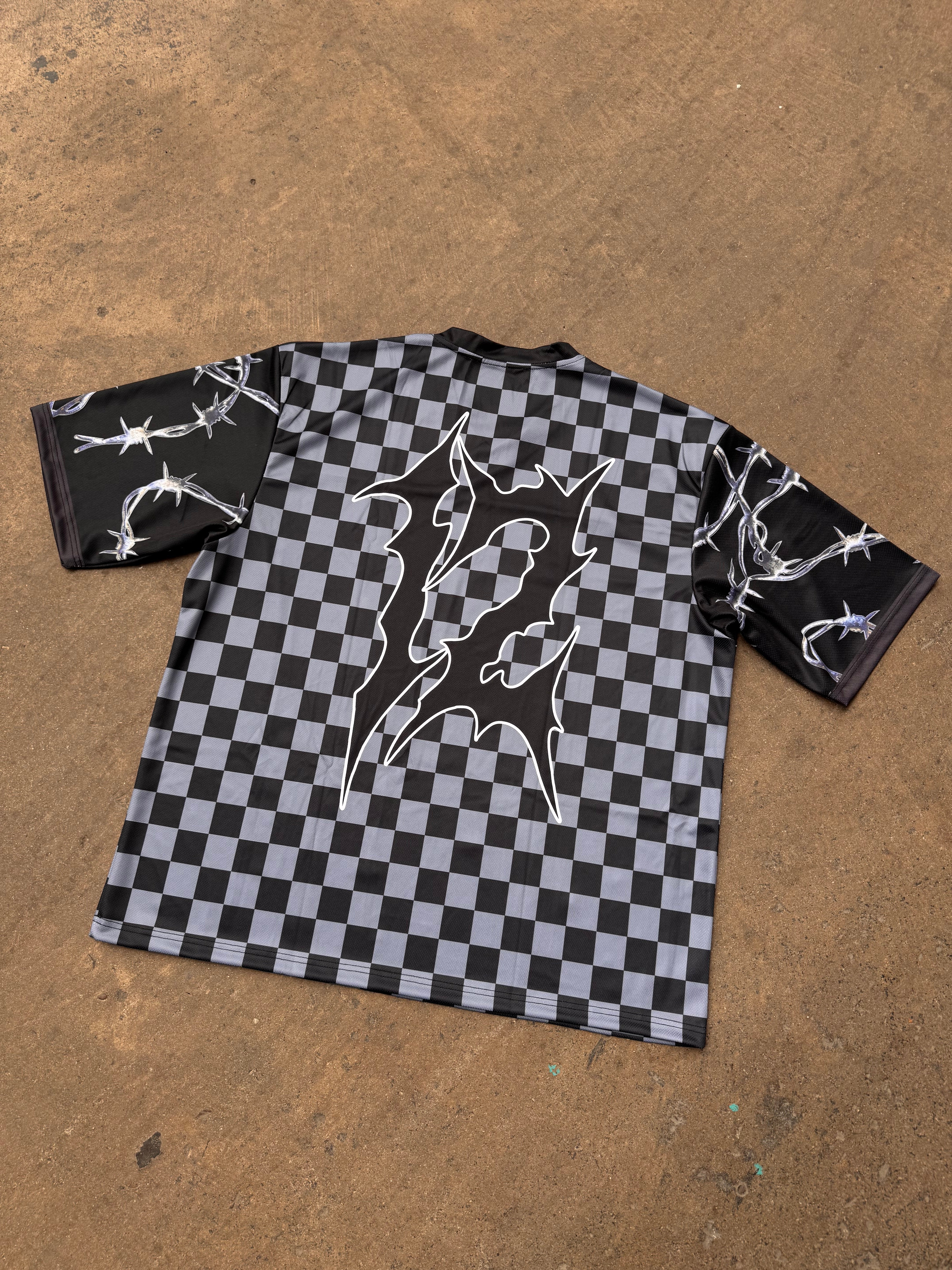Black & Grey Checkered Baseball