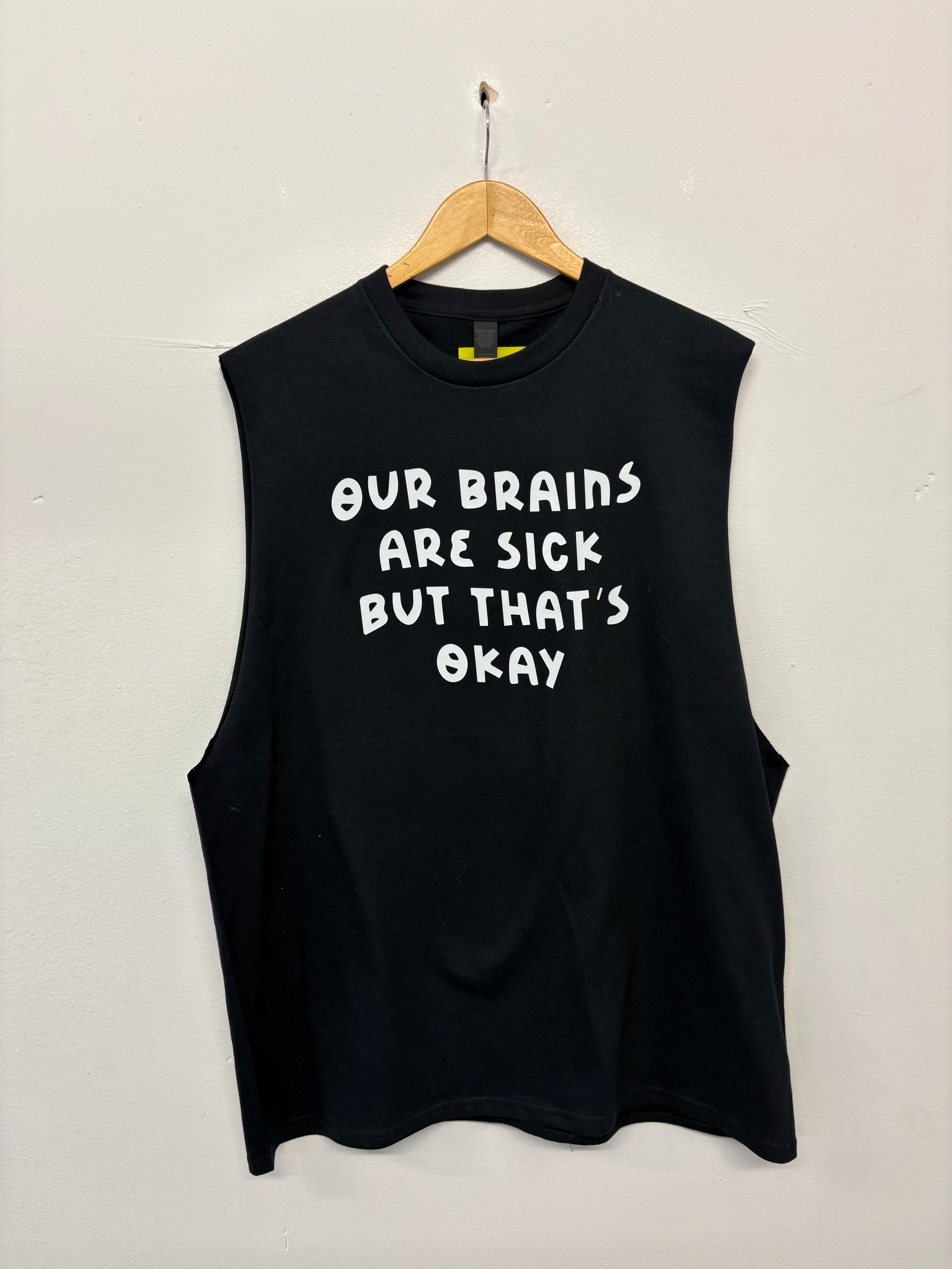 SALE BLACK VEST BRAINS ARE SICK XL