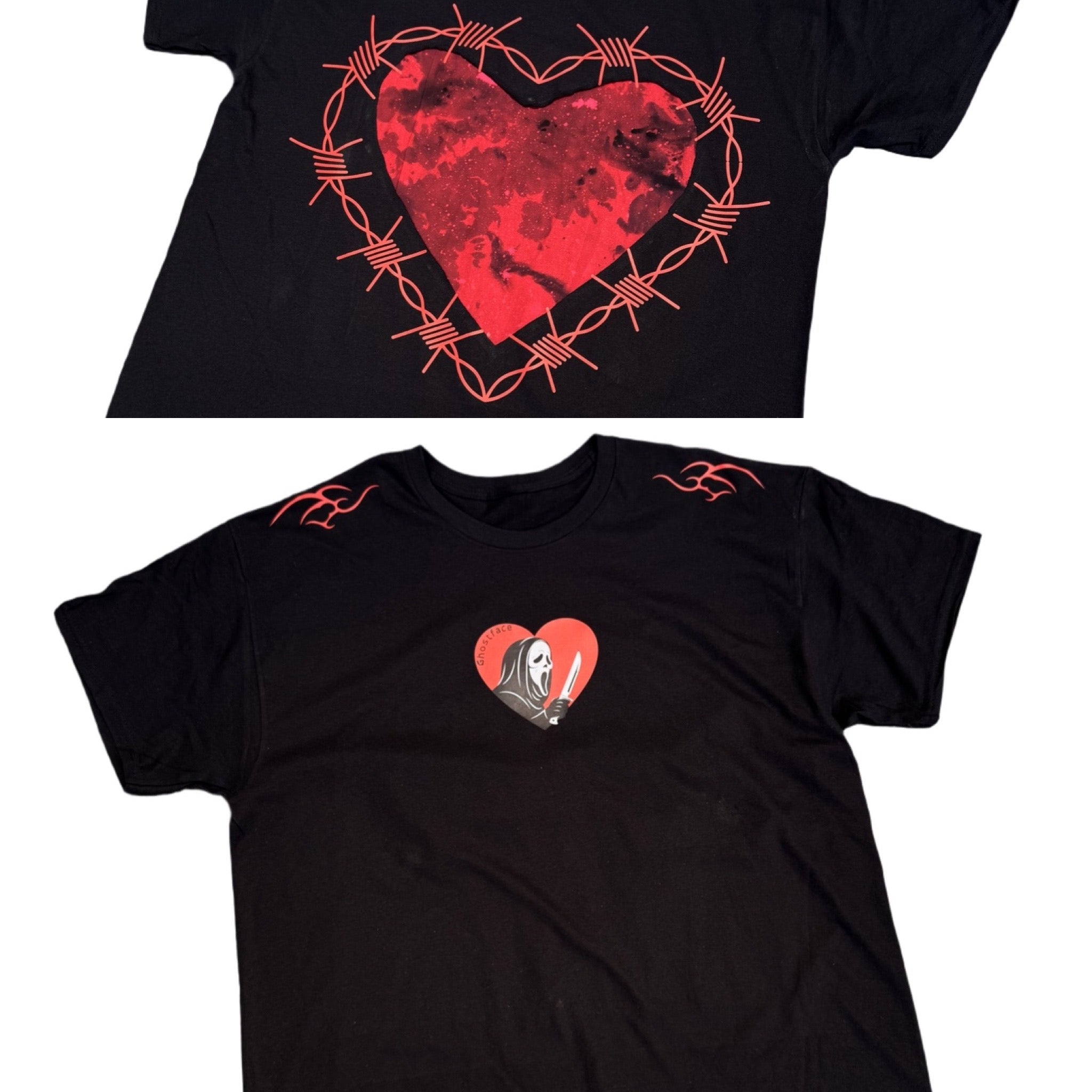 Heart Panel T-shirt Scream (print customisable)