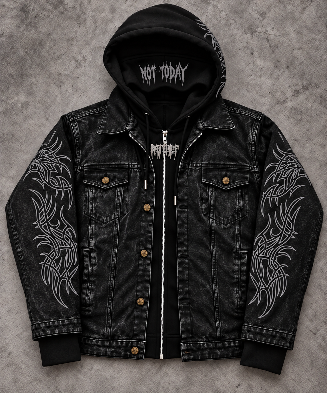 Black Leopard Denim Jacket (pre order shipped before halloween)