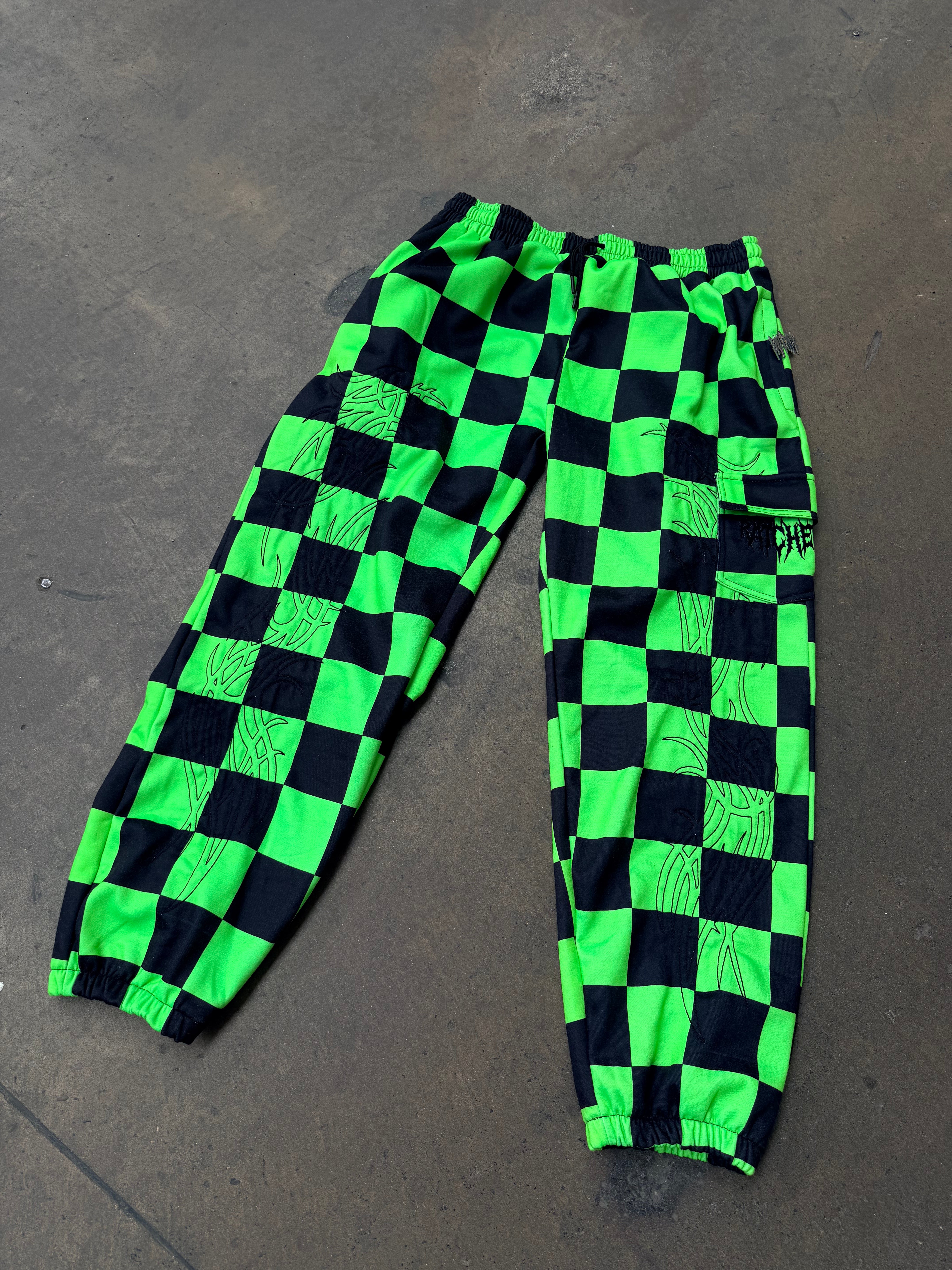 Green Check Joggers Pre Order (Shipped End Of August)