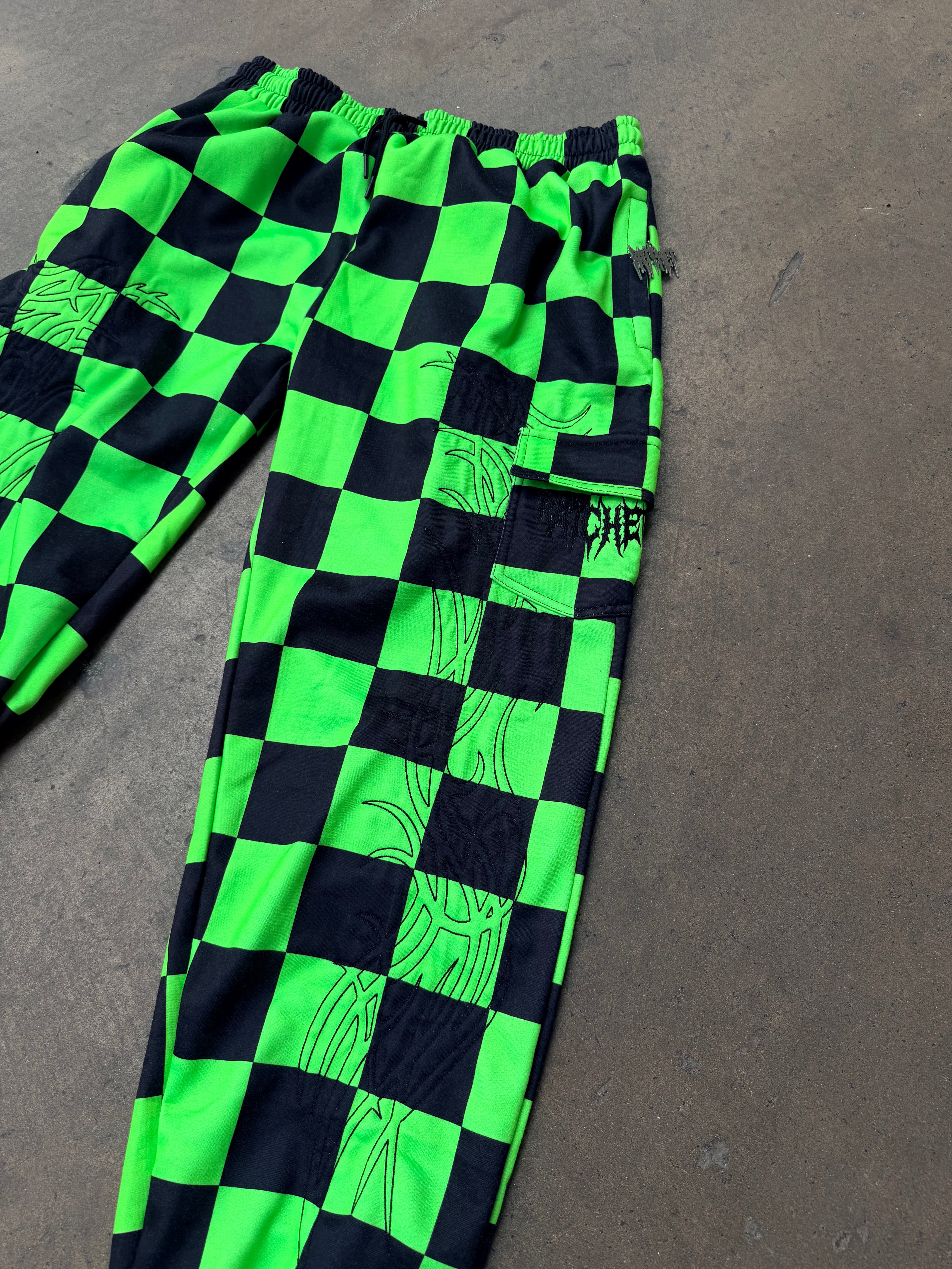 Green Check Joggers Pre Order (Shipped End Of August)
