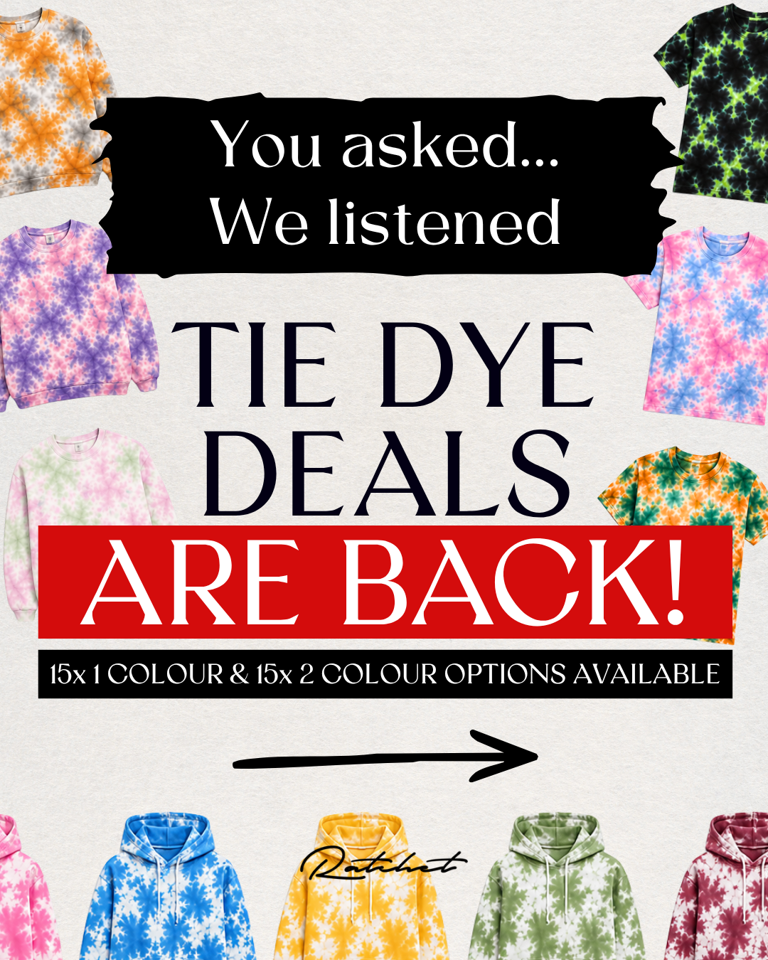 TIE DYE DEAL (SAVE OVER HALF PRICE)