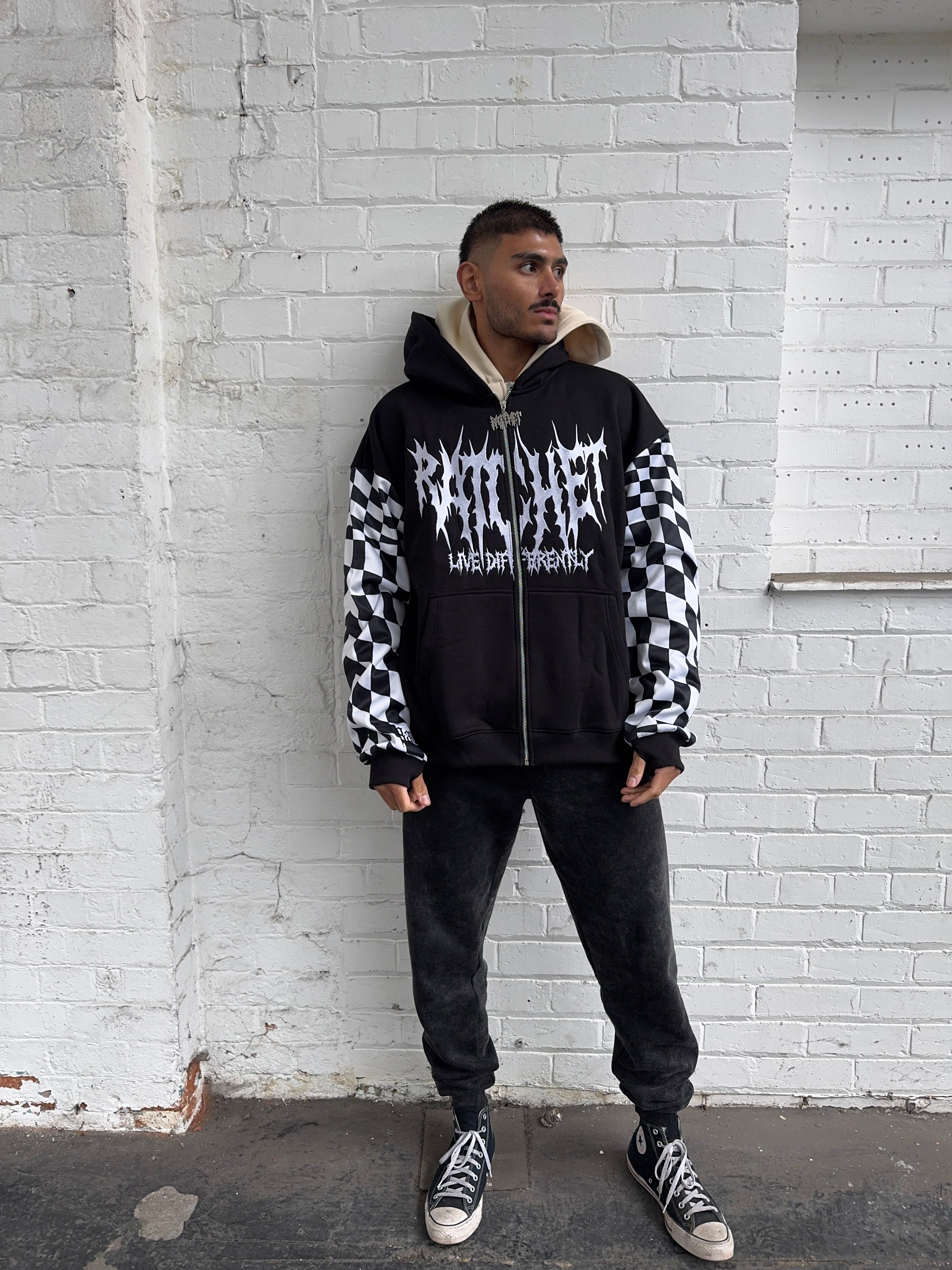 Scene Full Zip Hoodie Jacket (with thum holes)