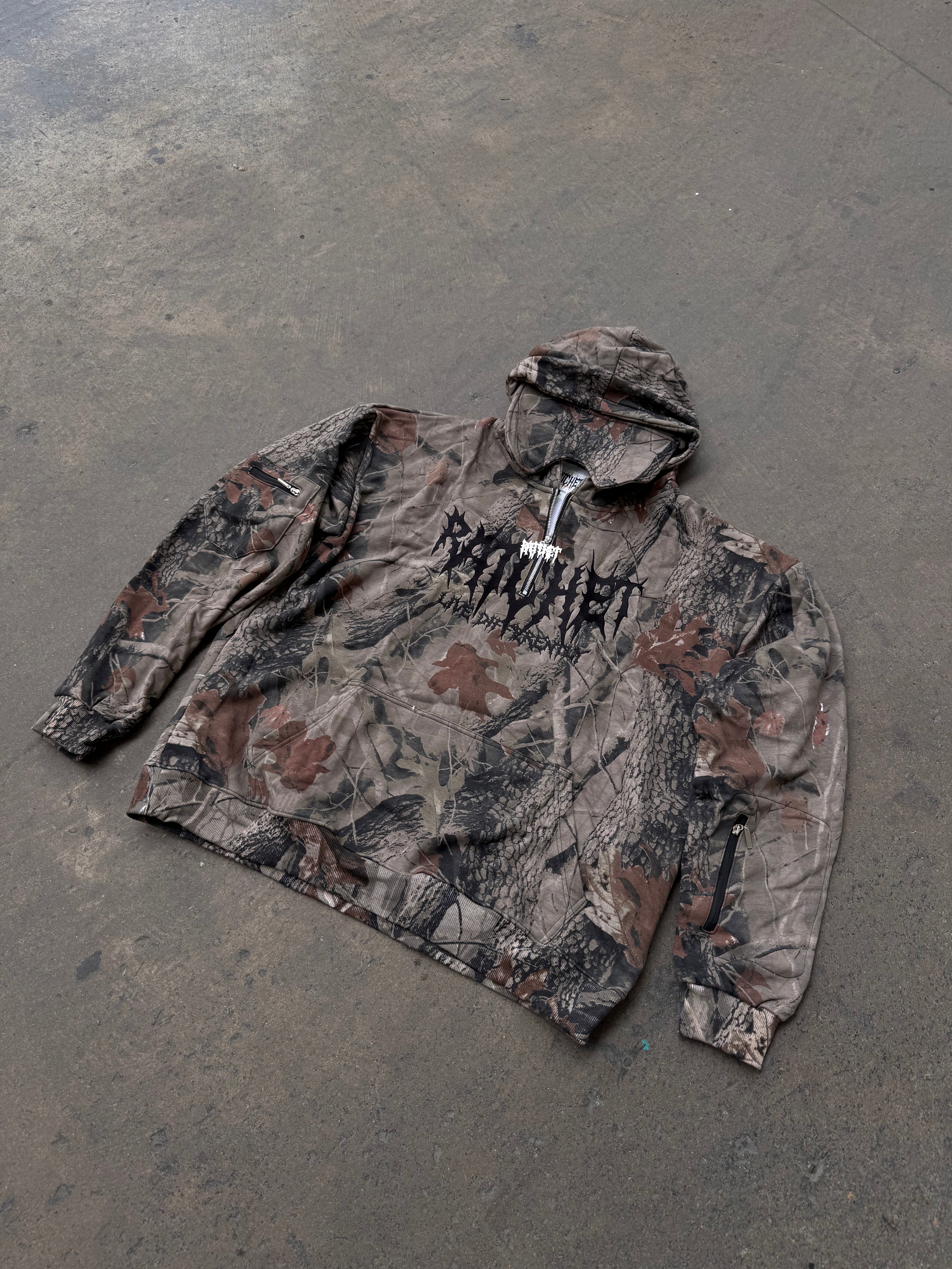 Not Today Hoodie Cammo (built in eye mask, 5 pockets, thumbholes, heavyweight)