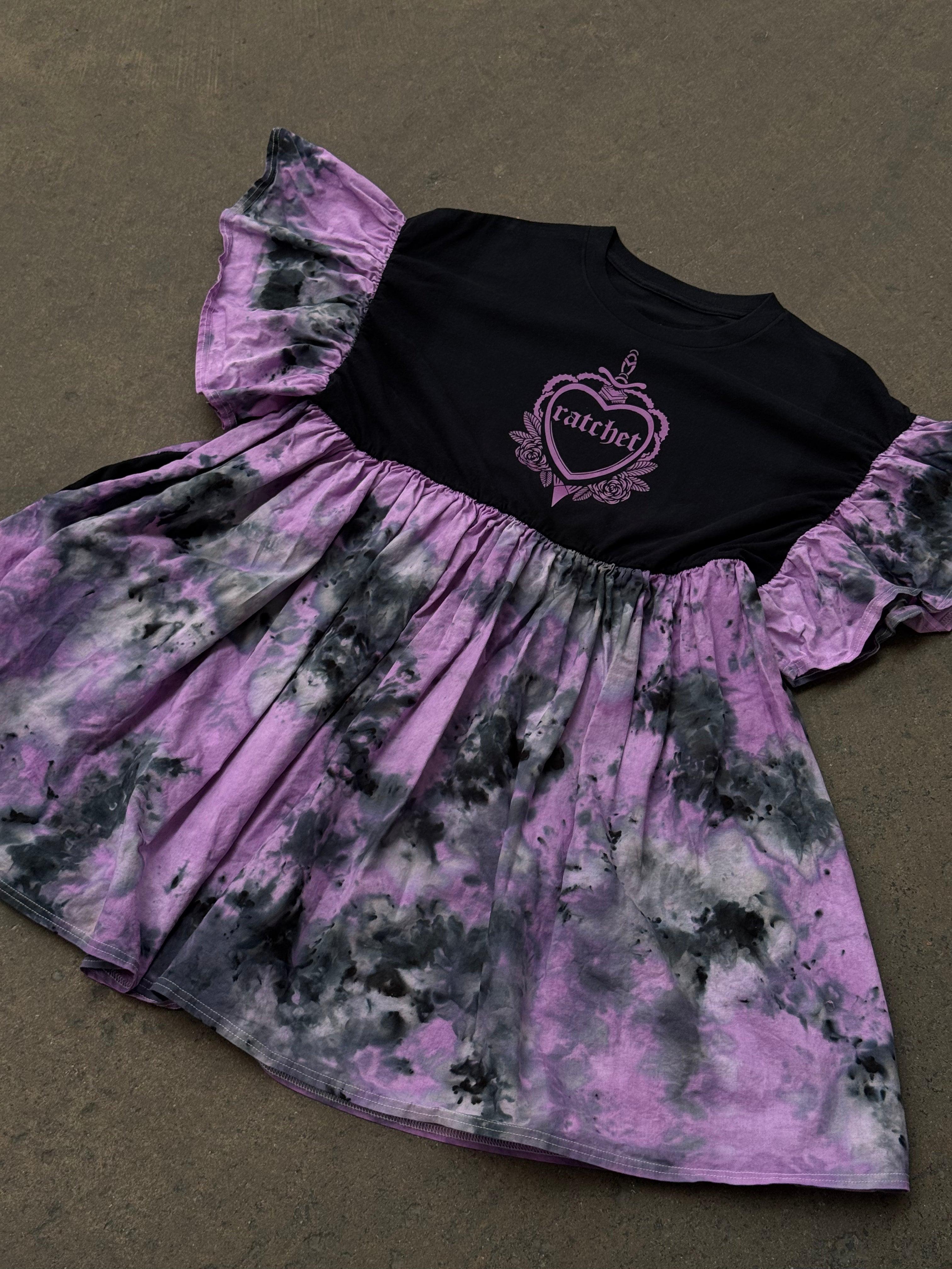 Gothic Purple Smock Dress