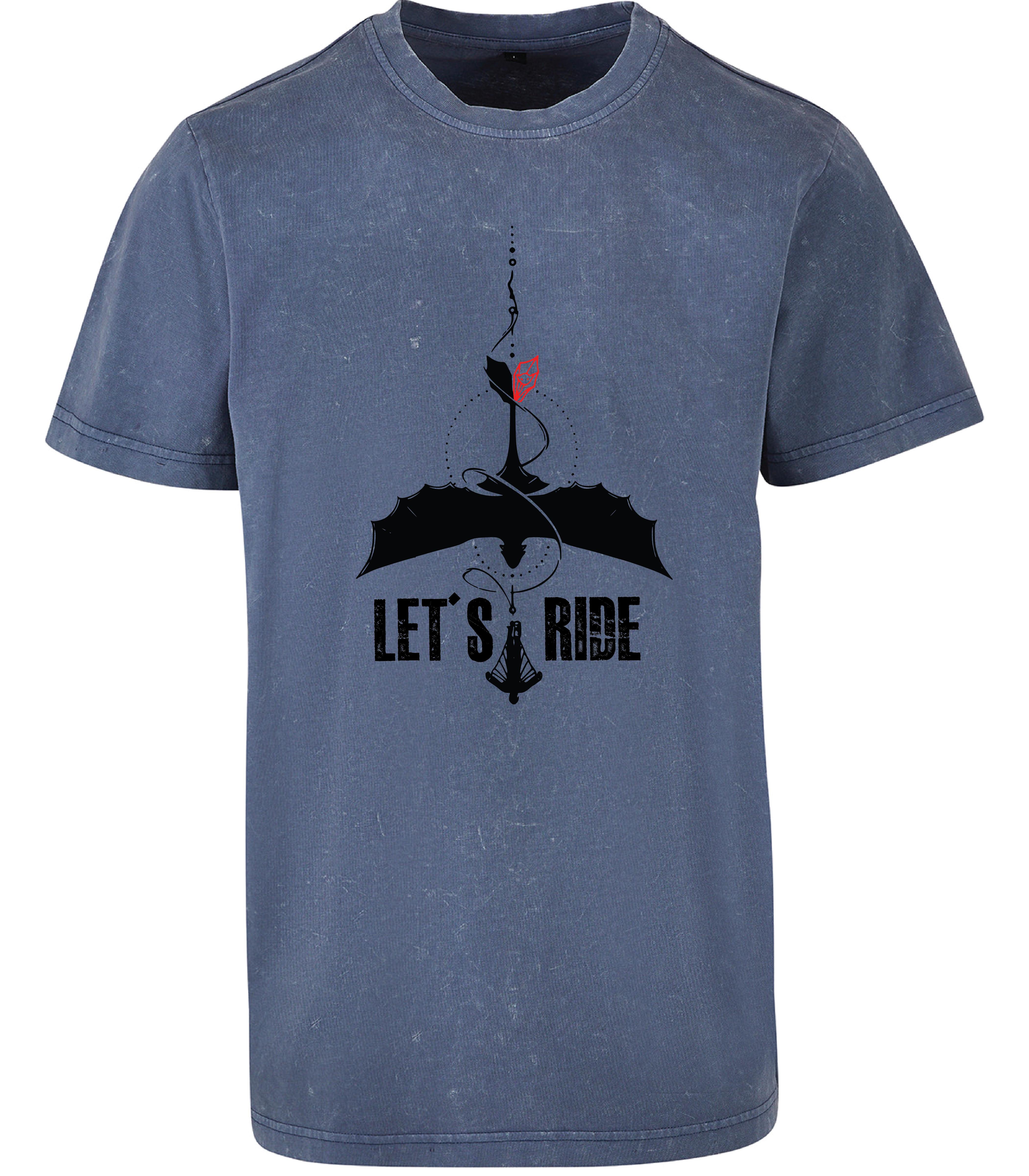 Lets Ride Acid Wash Blue T-shirt
