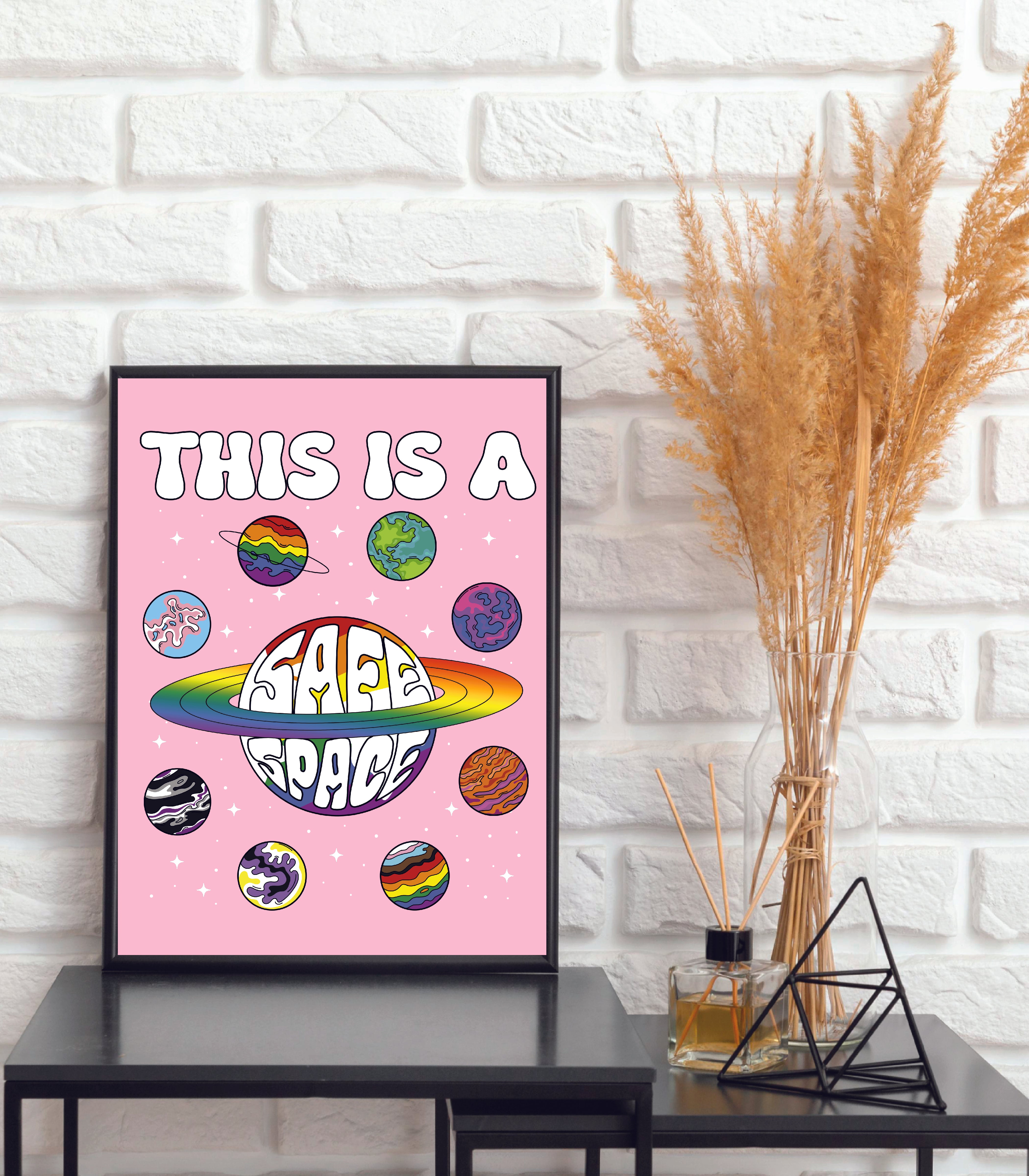Safe Space A4 Wall Print (With Frame)
