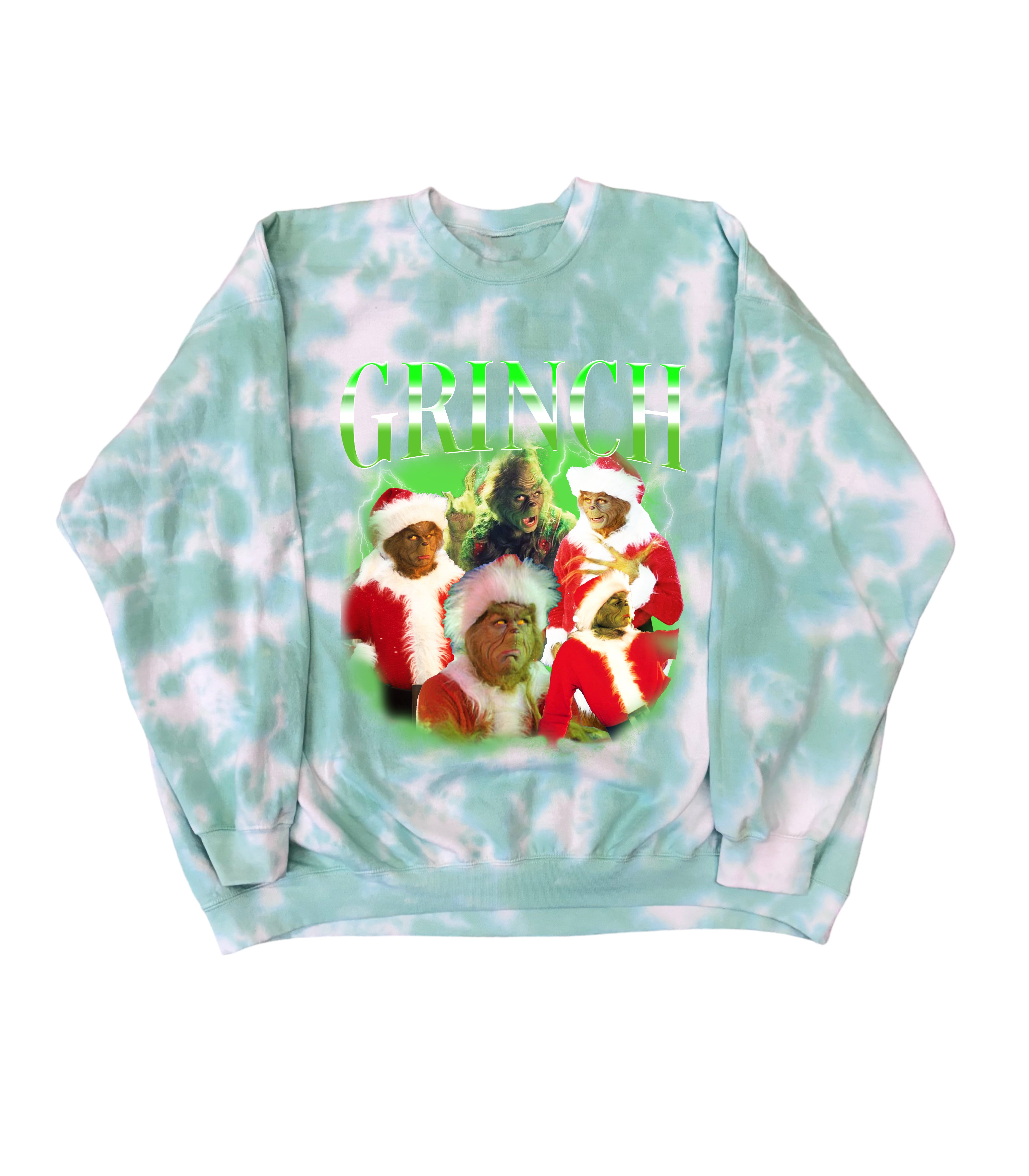 Vintage Christmas Grinch Green Tie Dye