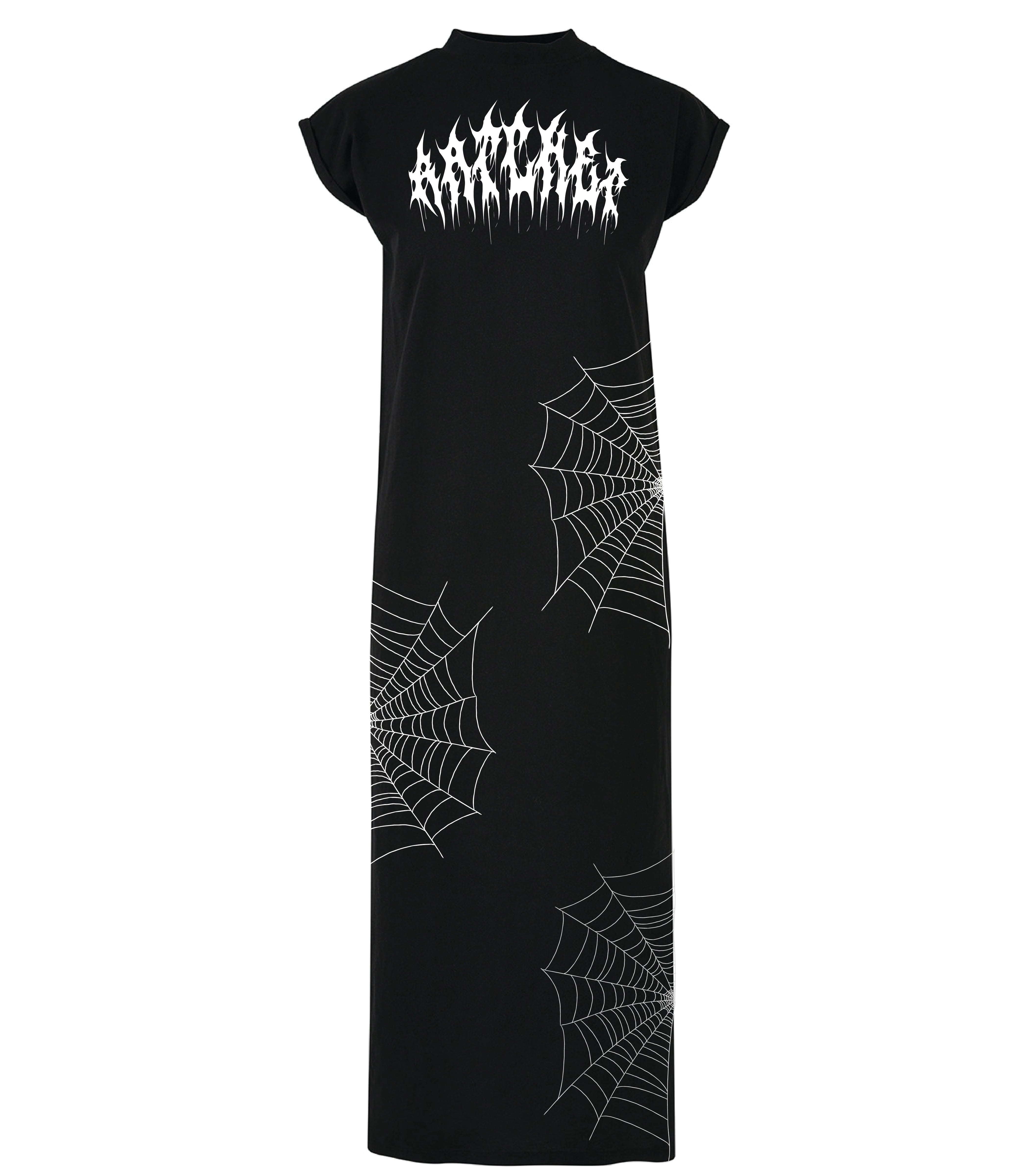 Black Long Cobweb T-shirt Dress