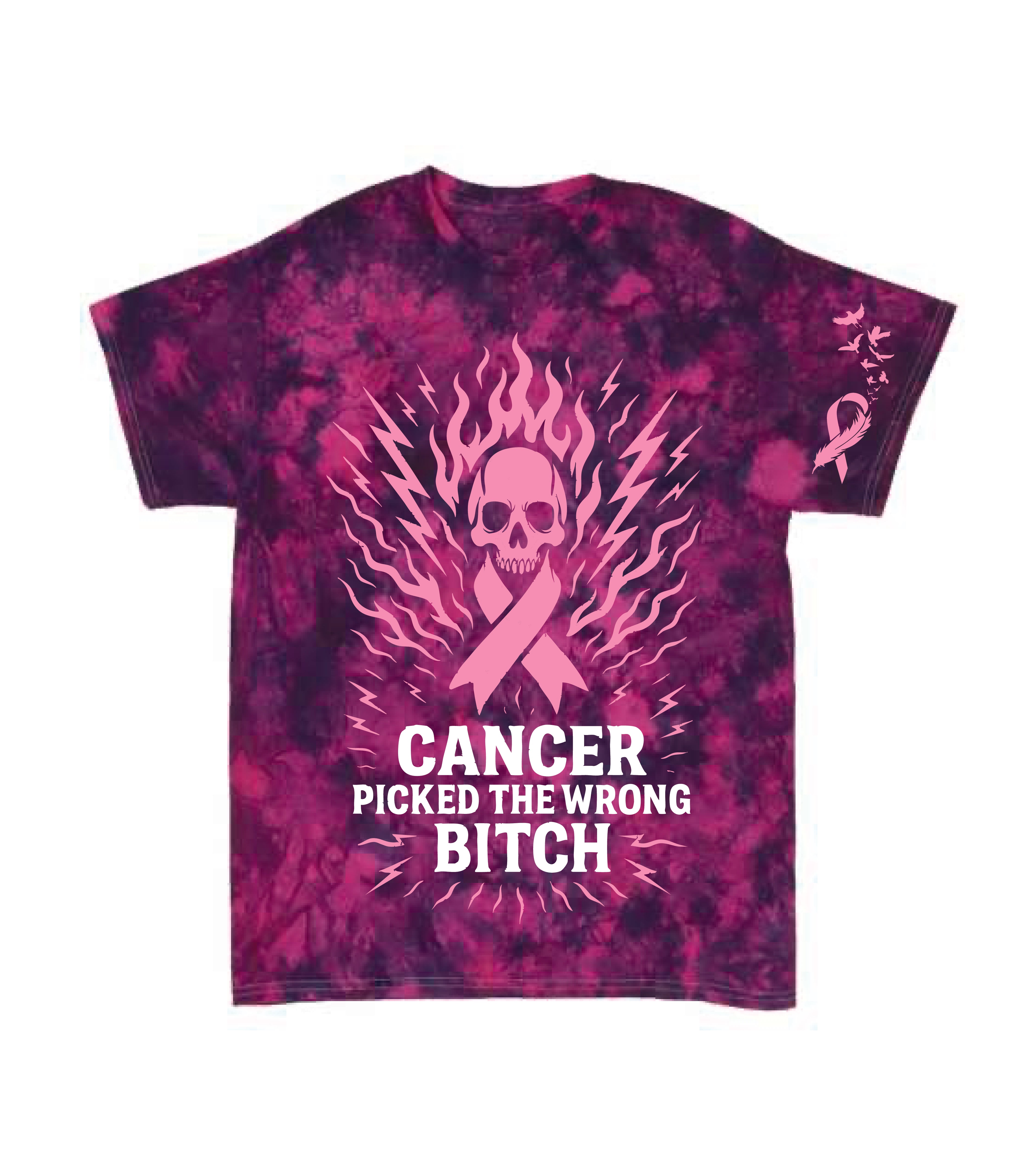 Cancer Fucked With The Wrong Bitch Breast Cancer Awarness T-shirt