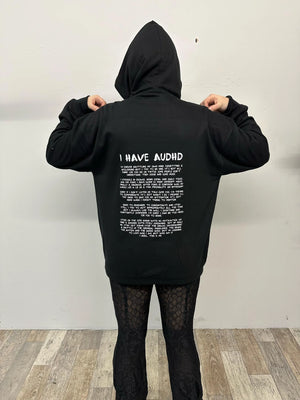 SALE HOOD BLACK ADHD POEM LARGE