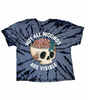SALE TEE GREY BLACK WOUNDS TIE DYE  XL