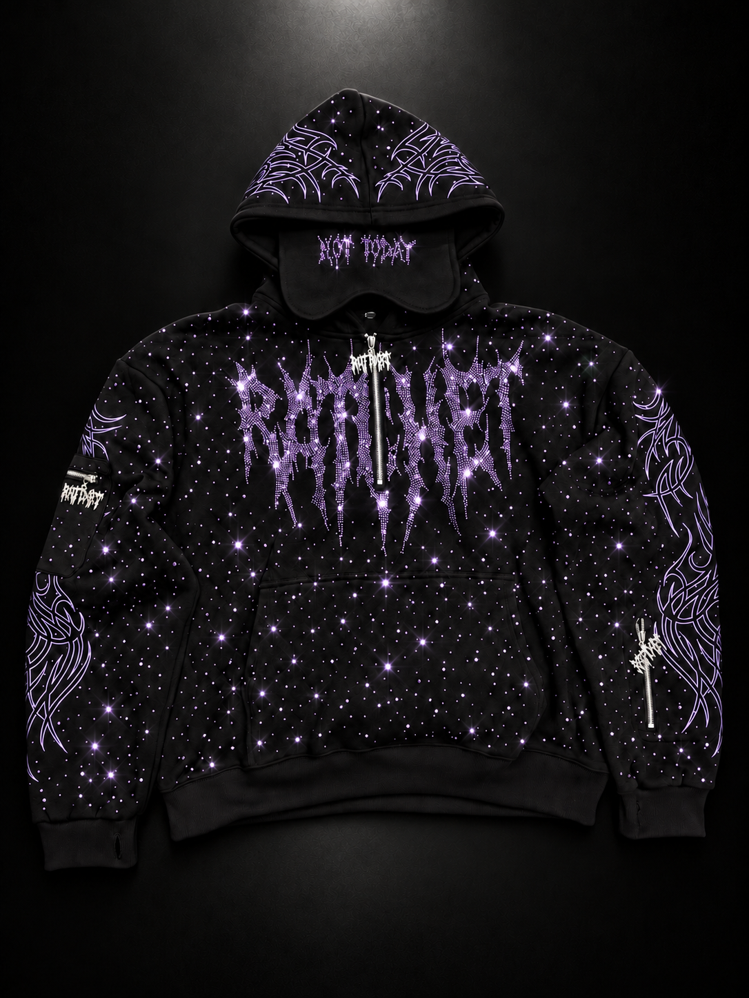 LIMITED EDITION RHINESTONE PURPLE HOOD (Shipped End Of NOVEMBER)