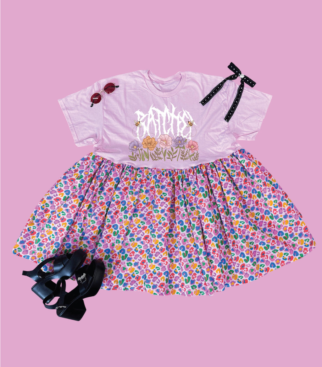 PINK LEOPARD SMOCK DRESS