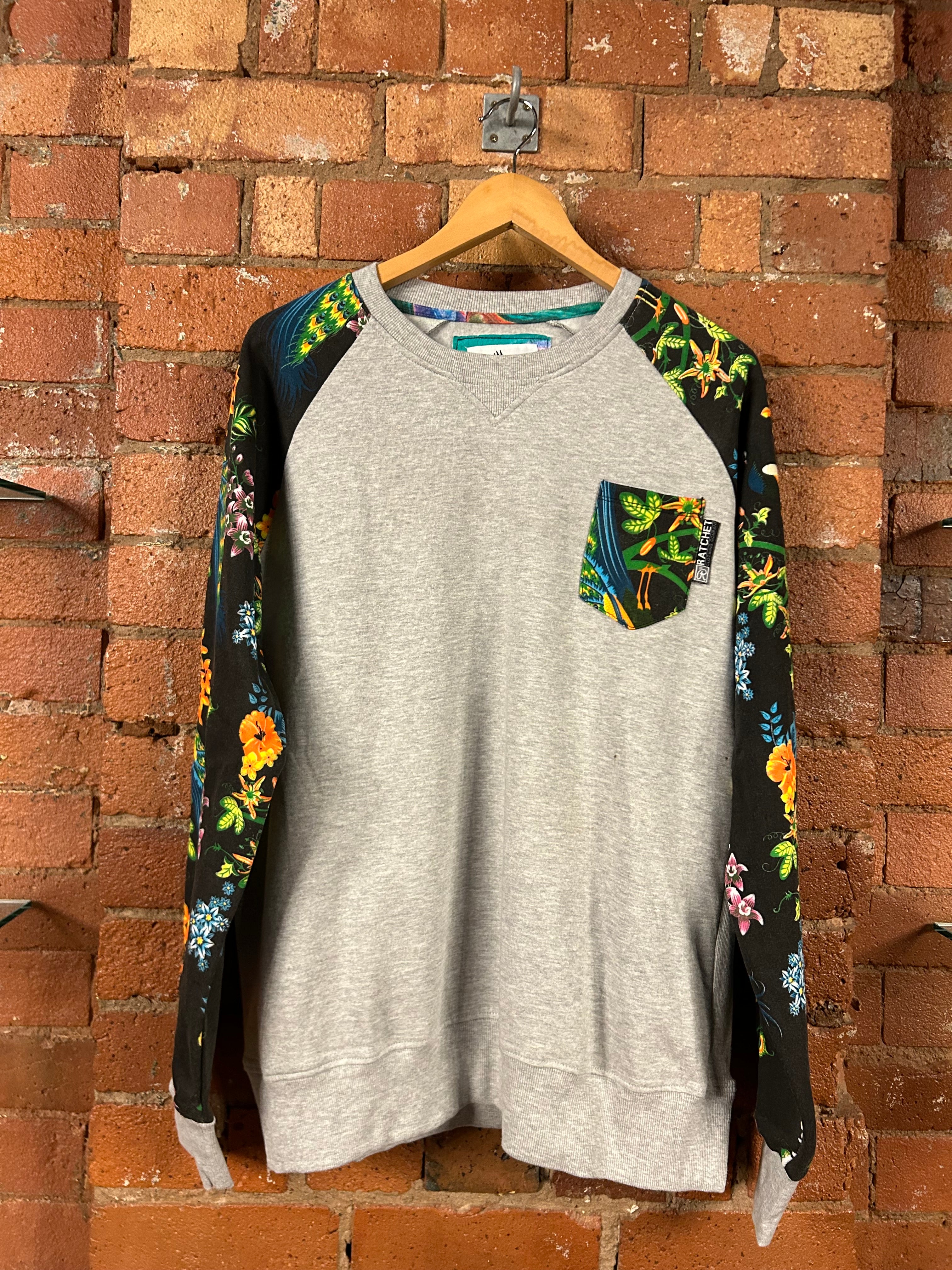 SALE Adult Botantical Sleeve Hood Tee Sweat