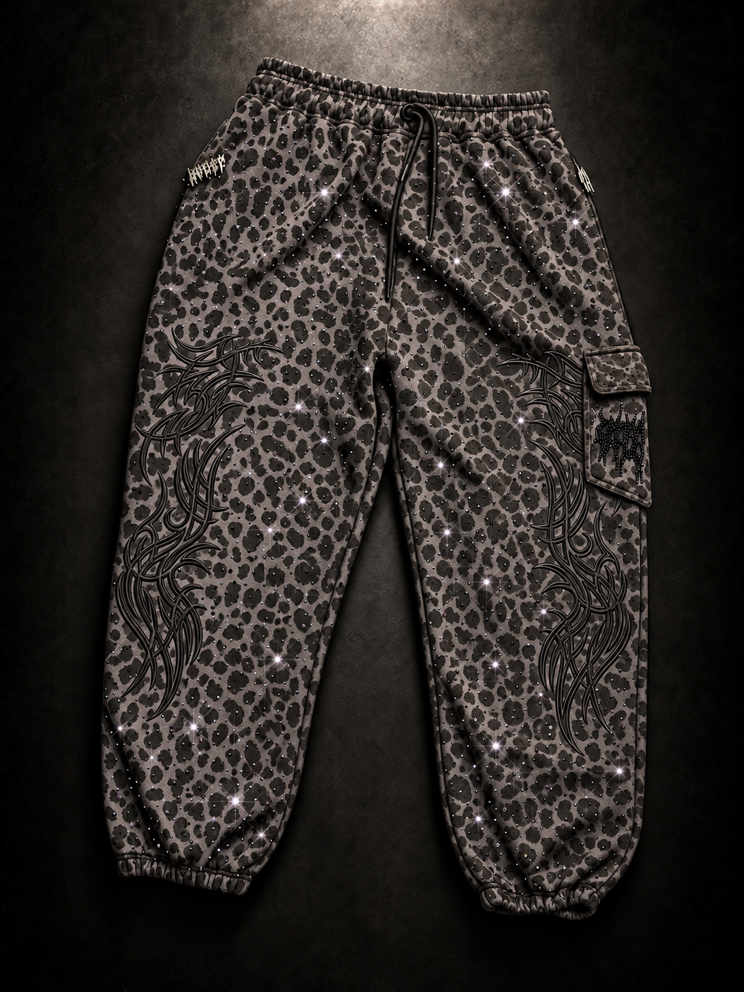 LIMITED EDITION RHINESTONE MIDNIGHT LEOPARD JOGGER (Shipped End Of NOVEMBER)