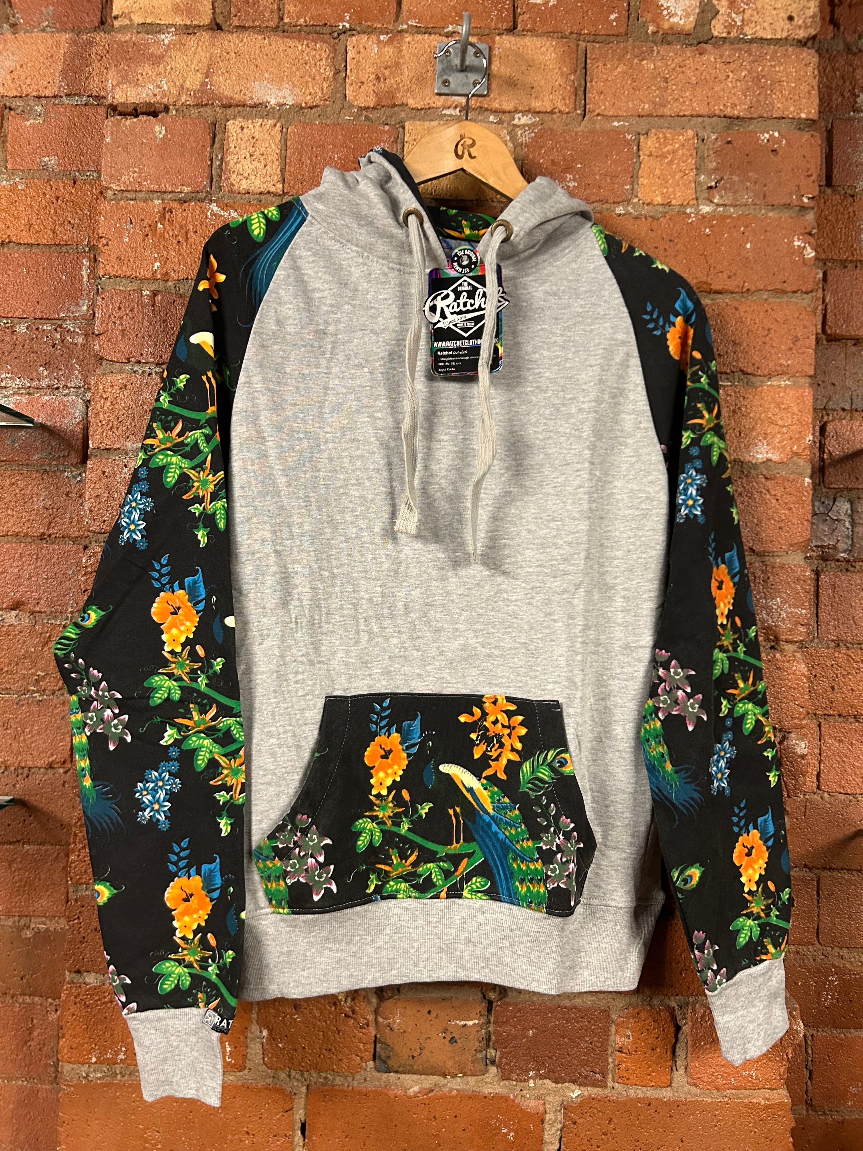 SALE Adult Botantical Sleeve Hood Tee Sweat