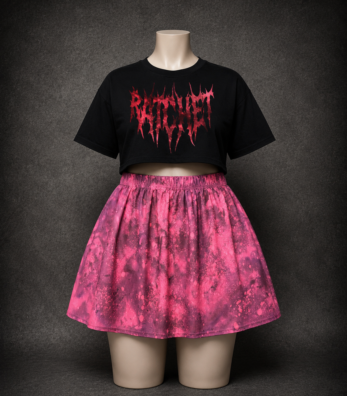Pink Tie Dye Skirt & T