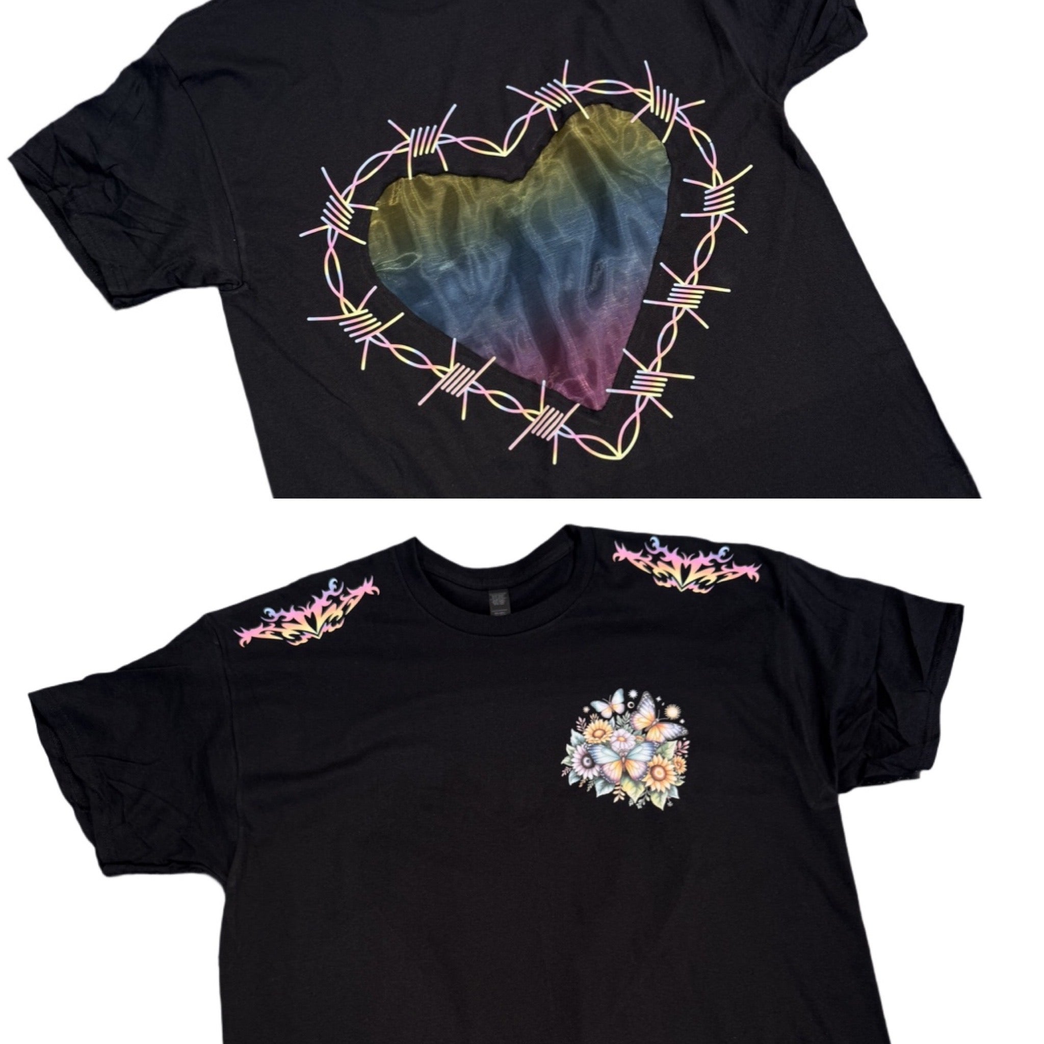 Heart Panel T-shirt Butterfly (print customisable)