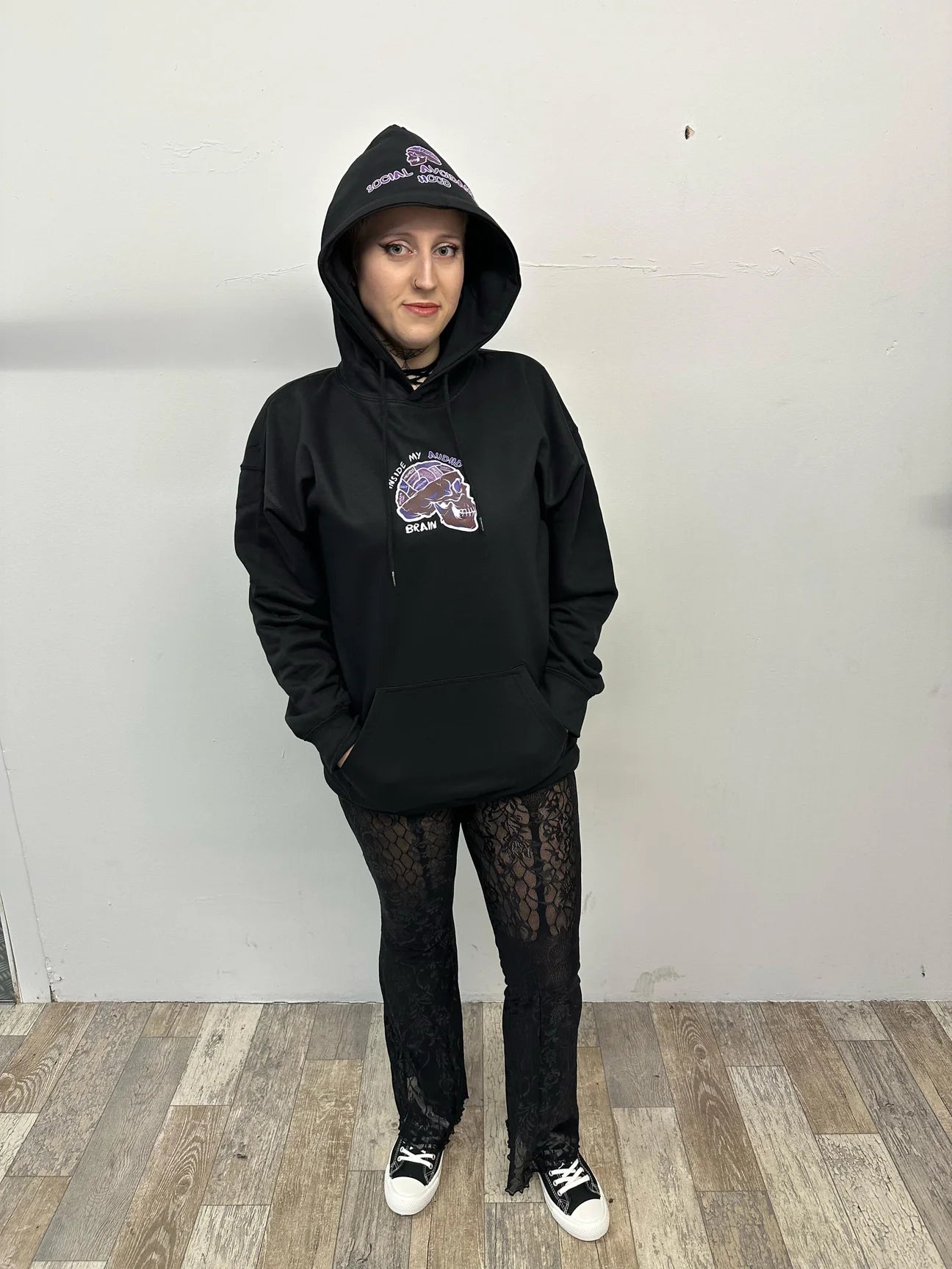 SALE HOOD BLACK ADHD POEM LARGE