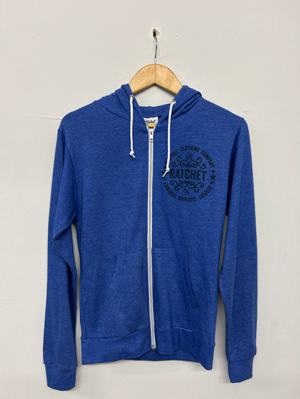 SALE LIGHTWEIGHT BLUE ZIP  HOOD SMALL
