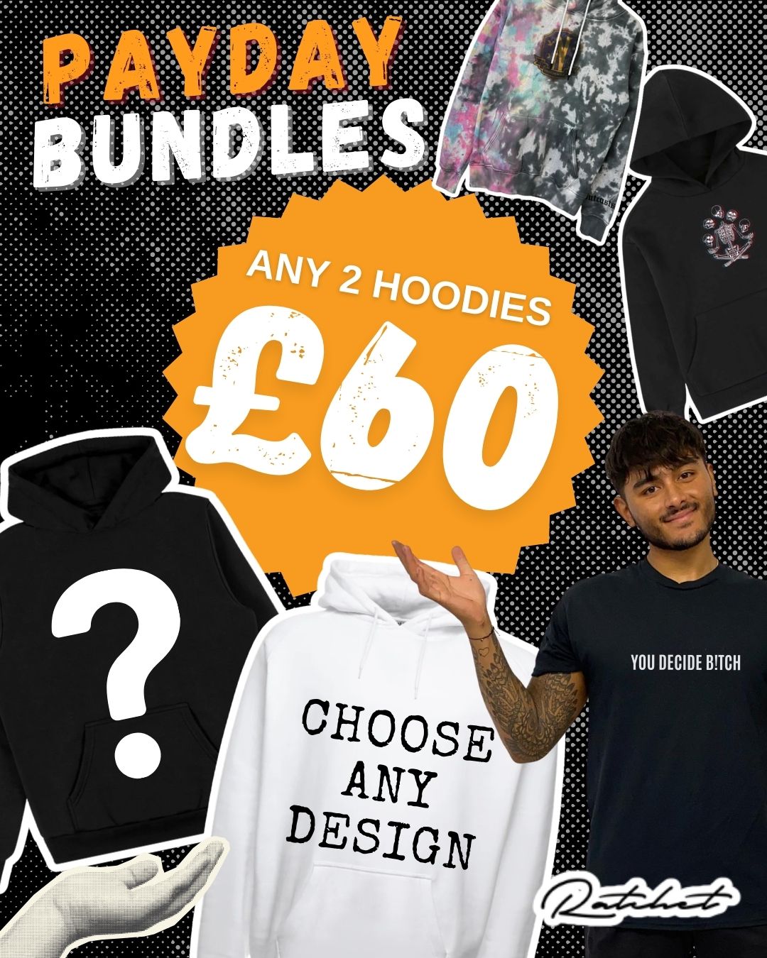 2 HOODIES FOR £60 PAY DAY BUNDLE