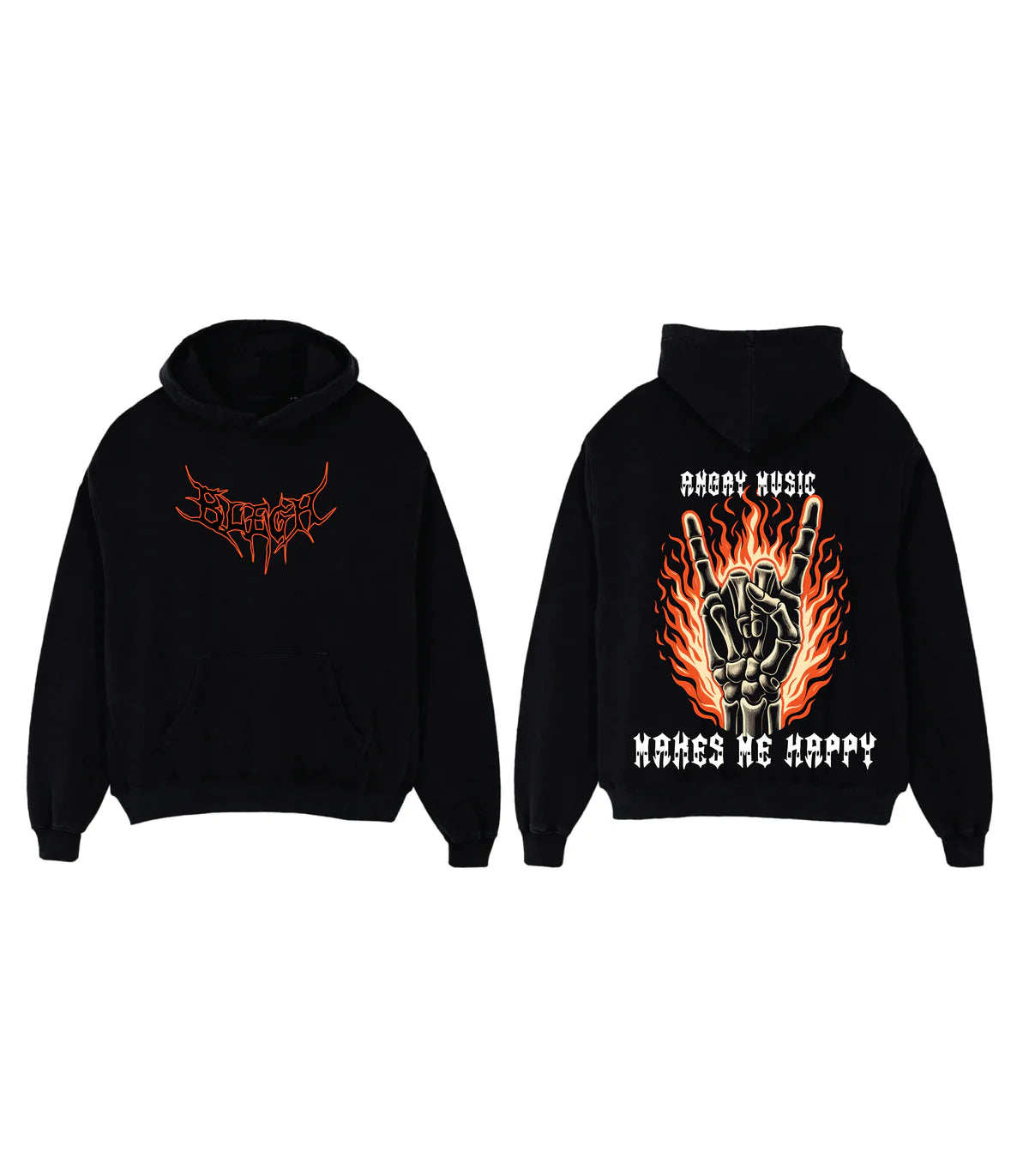 SALE HOOD BLACK ANGRY MUSIC 3XL