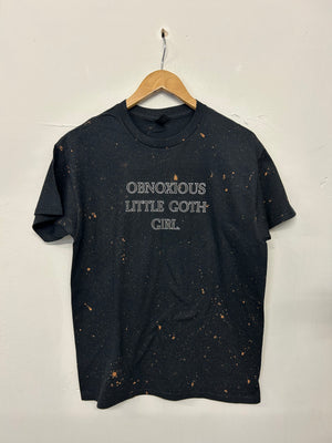 SALE TEE BLACK BLEACH OBNOXIUOS GOTH GIRL SMALL XL