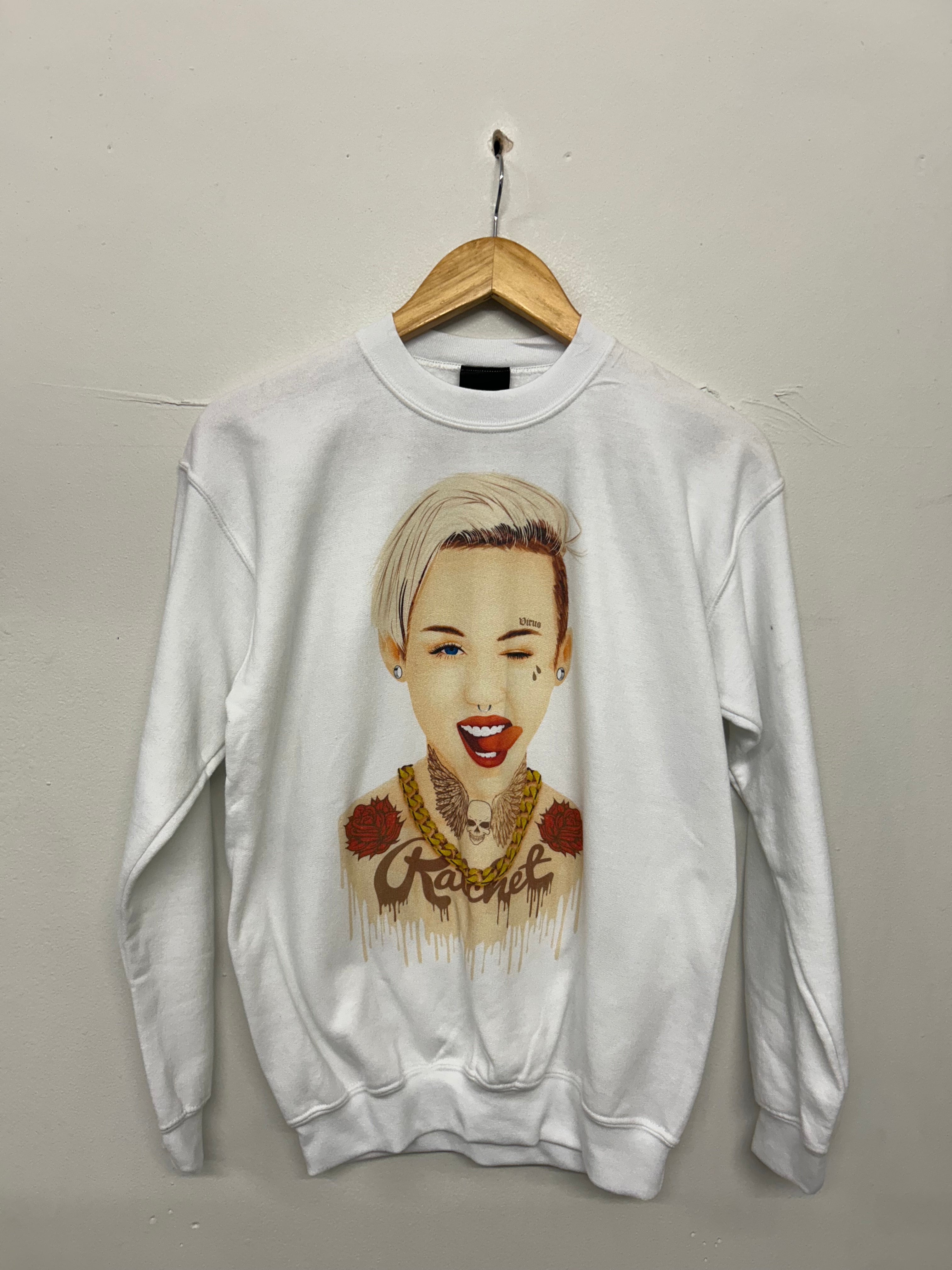 SALE MILEY VIRUS WHITE  SWEAT  SMALL