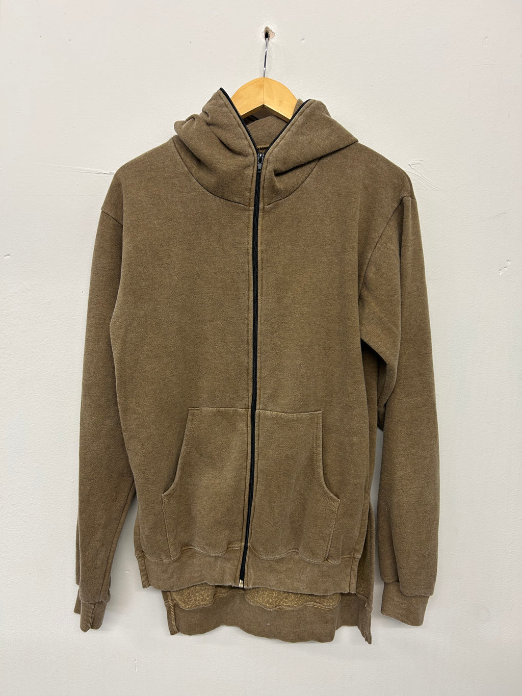 SALE DISTRESSED TAN FULL  ZIP  HOOD SMALL