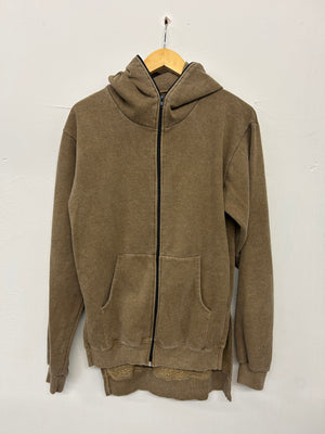 SALE DISTRESSED TAN FULL  ZIP  HOOD SMALL