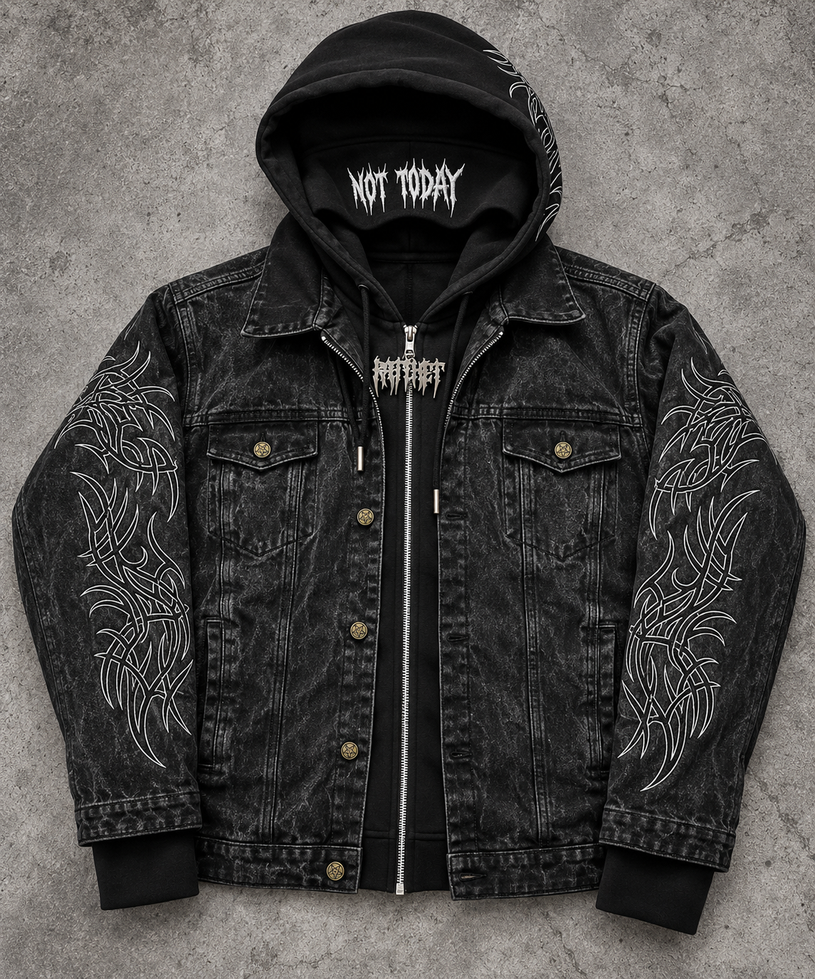Black & White Checkerboard Denim Jacket (pre order shipped before halloween)